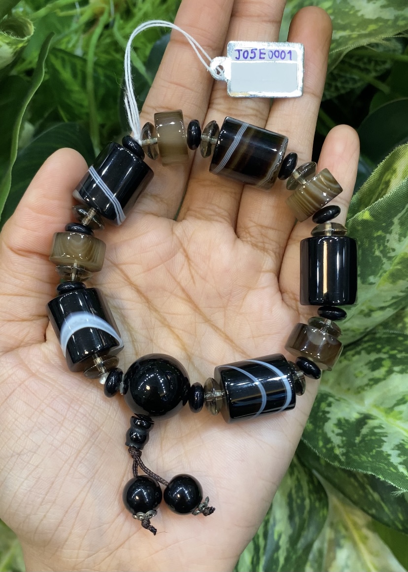 กำไลพลอยแท้ อาเกต Agate Bracelet (Free Size)
