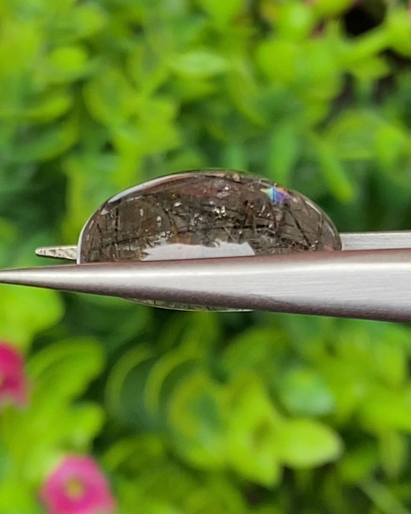 ไหมดำ แก้วขนเหล็ก ควอตซ์ Black Rutilated Quartz 17.60 กะรัต Cts. พลอยแท้ อัญมณีมงคลประจําวันเกิด เครื่องประดับพลอย