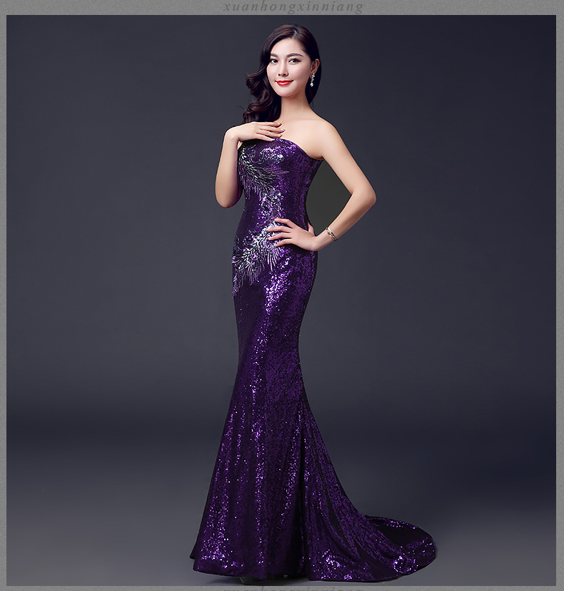 Pre-order ชุดราตรียาว ไหล่เฉียง ไหล่เดียว ปักเลื่อม ทรงหางปลา เชือกผูกหลัง แต่งดอกที่ไหล่