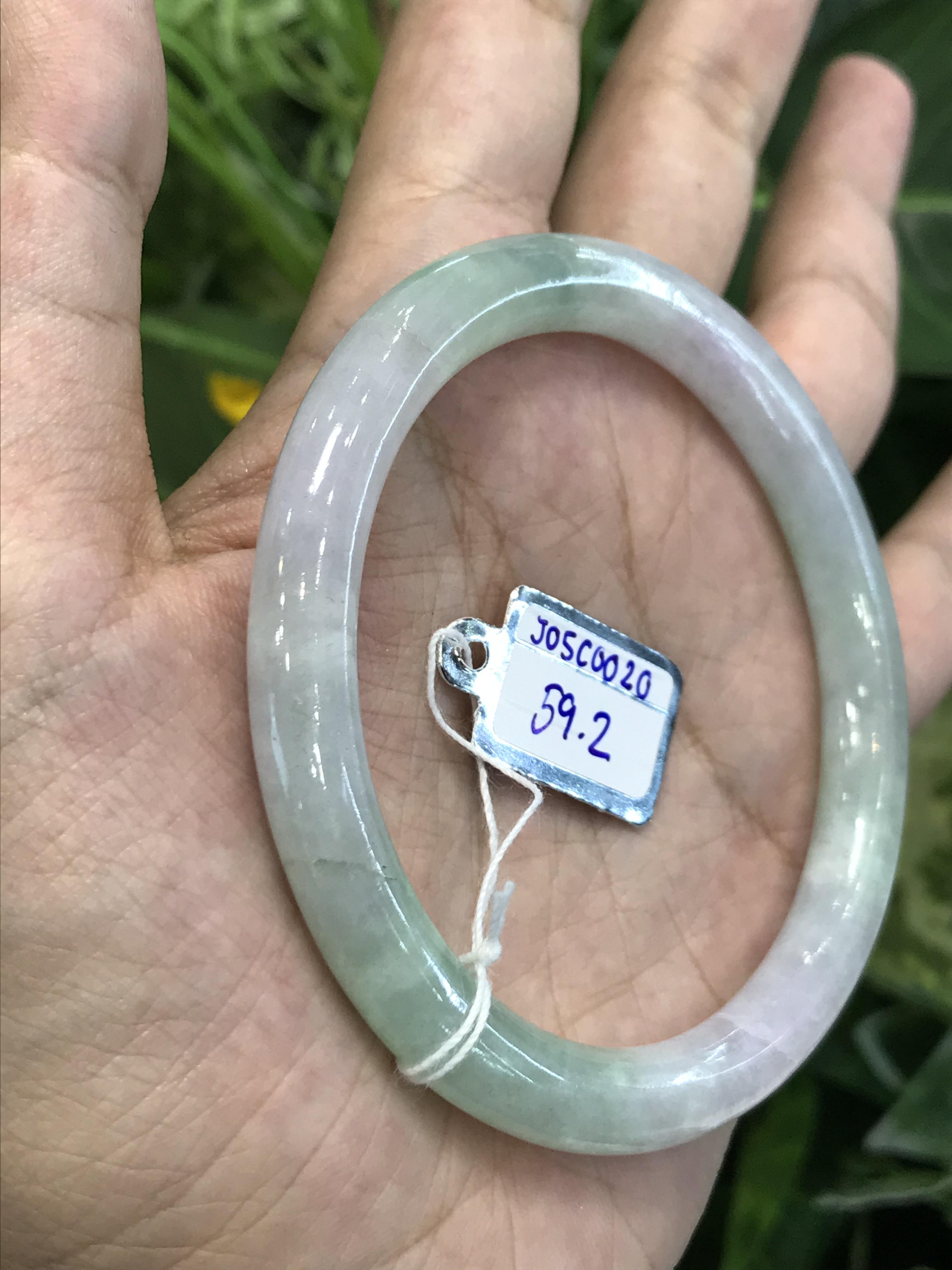 J05C0020 หยก พม่า แท้ Jade กำไลหยก 59.2 มม. (Jade bracelet) พม่า (Myanmar)