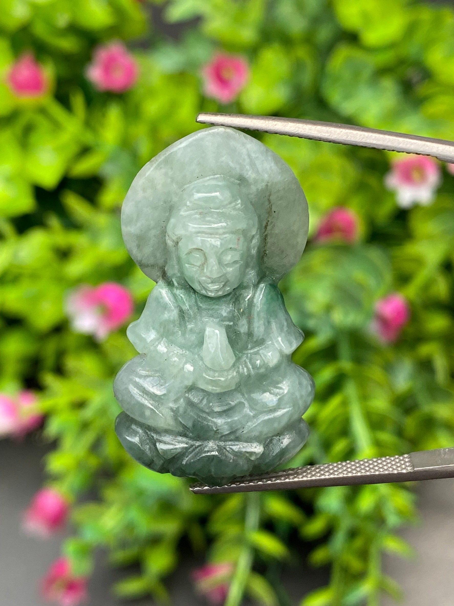 หยก แกะสลัก รูป เจ้าแม่กวนอิม (Burmese jadeite) 38.03 กะรัต (cts.) หยก พม่า แท้