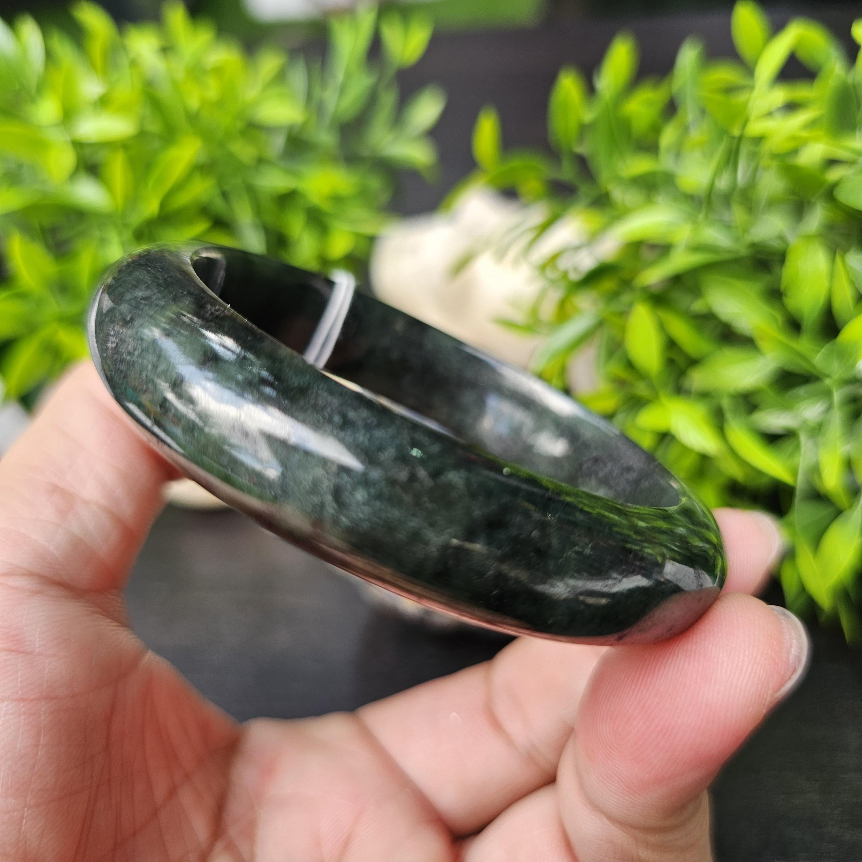 JB6804049 หยก พม่า แท้ Jade กำไลหยก 62.3 มม. (Jadeite bracelet) พม่า (Myanmar)