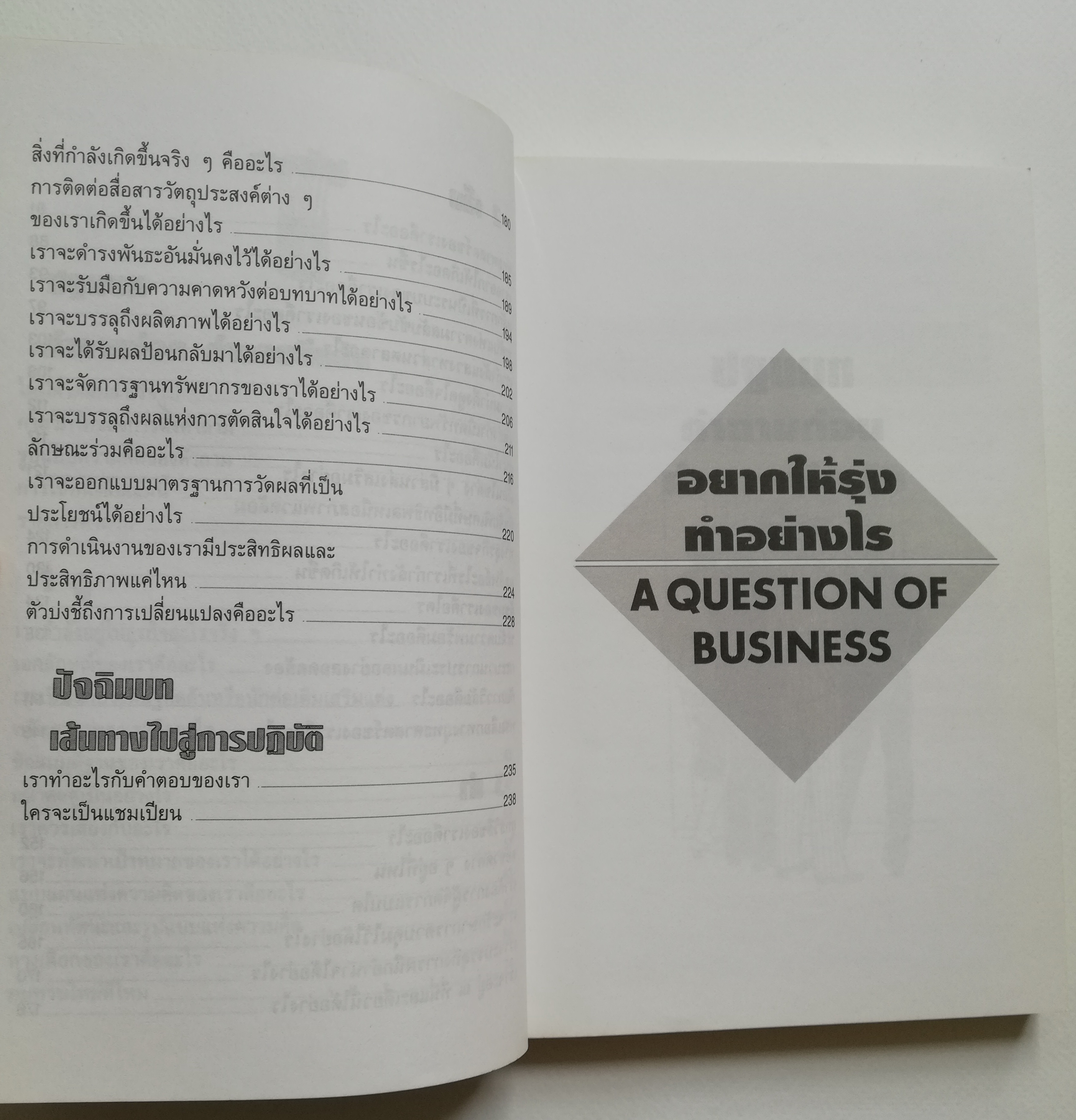หนังสือการบริหารธุรกิจ **ปกมีตำหนิ ตามภาพ "อยากให้รุ่งต้องทำอย่างไร" A QUESTION OF BUSINESS กลยุทธ์วิเคราะห์ธุรกิจเพื่อความได้เปรียบเชิงแข่งขัน โดย เคอร์ติส ดับเบิ้ลยู.เพจ Curtic W.Page และ ชาลส์ เจ.เชลเดน Charles J.Selden แปลโดย อำนวยชัย ปฎิพัท