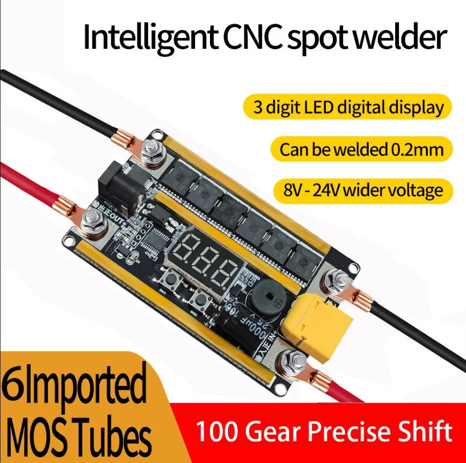 เครื่องเชื่อมจุด แบตลิเธียม Spot Welding รุ่นใหม่ปี 2024 DIY 11.5-14.8V มาพร้อมหัวเชื่อม FETเบอรใหม่จ่ายกระแสแรง 1800A ใช้เชื่อมแบต18650 LiFePO4 Li-Ion