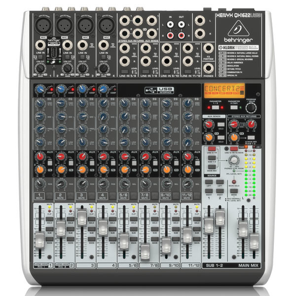 BEHRINGER XENYX QX1222USB เครื่องผสมสัญญาณเสียง อนาล็อก 16-Input 2/2-Bus