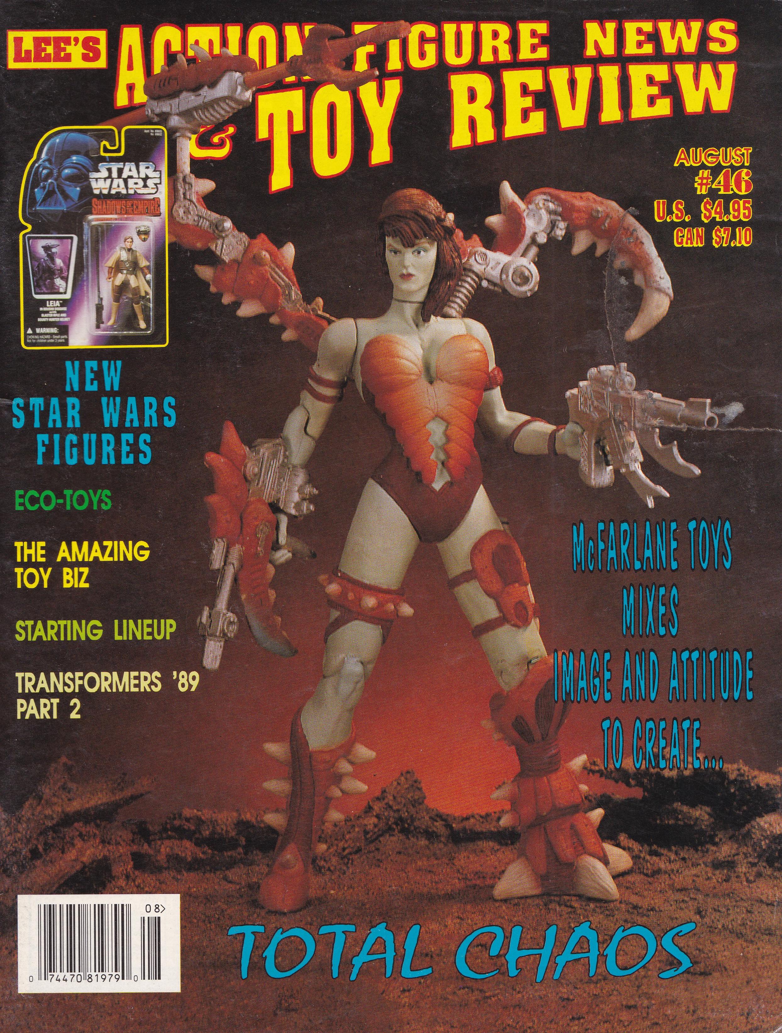 นิตยสารภาษาต่างประเทศ Lee's Action Figure News&Toys Review, August #46_Total Chaos -new Star Wars Figure -Eco-Toys -The Amazing Toy Biz -Starting Lineup -Transformers '89 part2 -McFarlane Toys mixes images and attitude to create