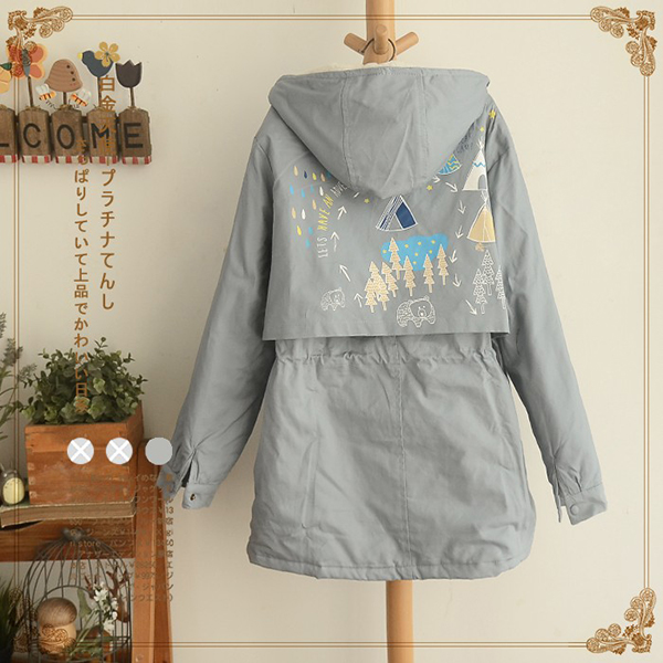 เสือโค้ทกันหนาวสไตล์วินเทจ ฮู้ดซับขนแกะ มีกระเป๋าคู่ (11793LM)