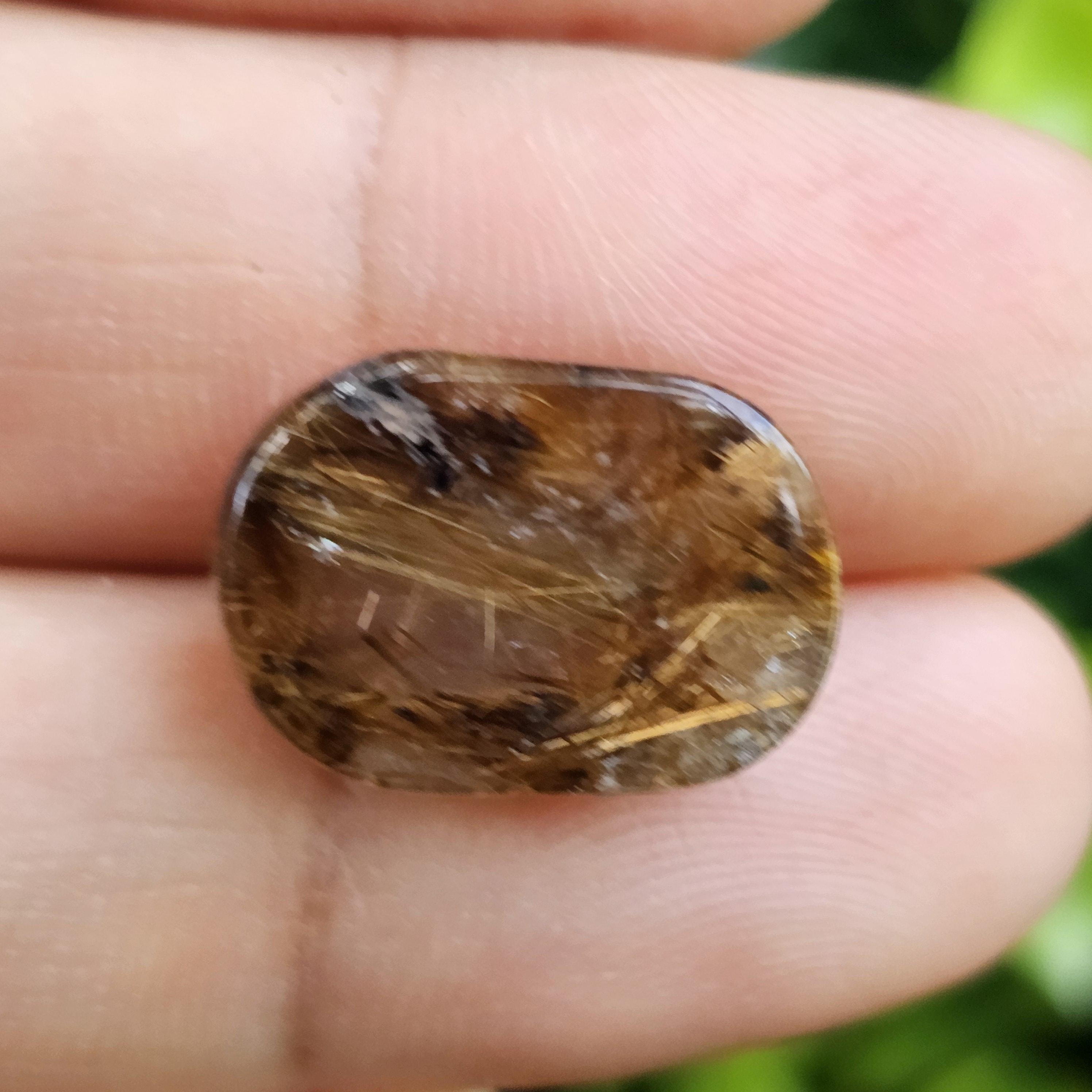 ไหมทอง ควอตซ์ Golden Rutilated Quartz 15.89 กะรัต Cts.พลอยแท้ อัญมณีมงคลประจําวันเกิด เครื่องประดับพลอย