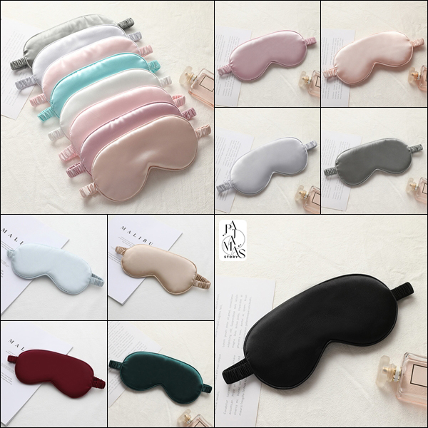 🚩พร้อมส่ง🚩ผ้าปิดตาซาตินหนานุ่ม แบบสวมหัวยางยืด ผ้าไหมนุ่มลื่นละมุนผิว กันแสงมิด - Sleeping eye cover (AC141-แบบเรียบ)