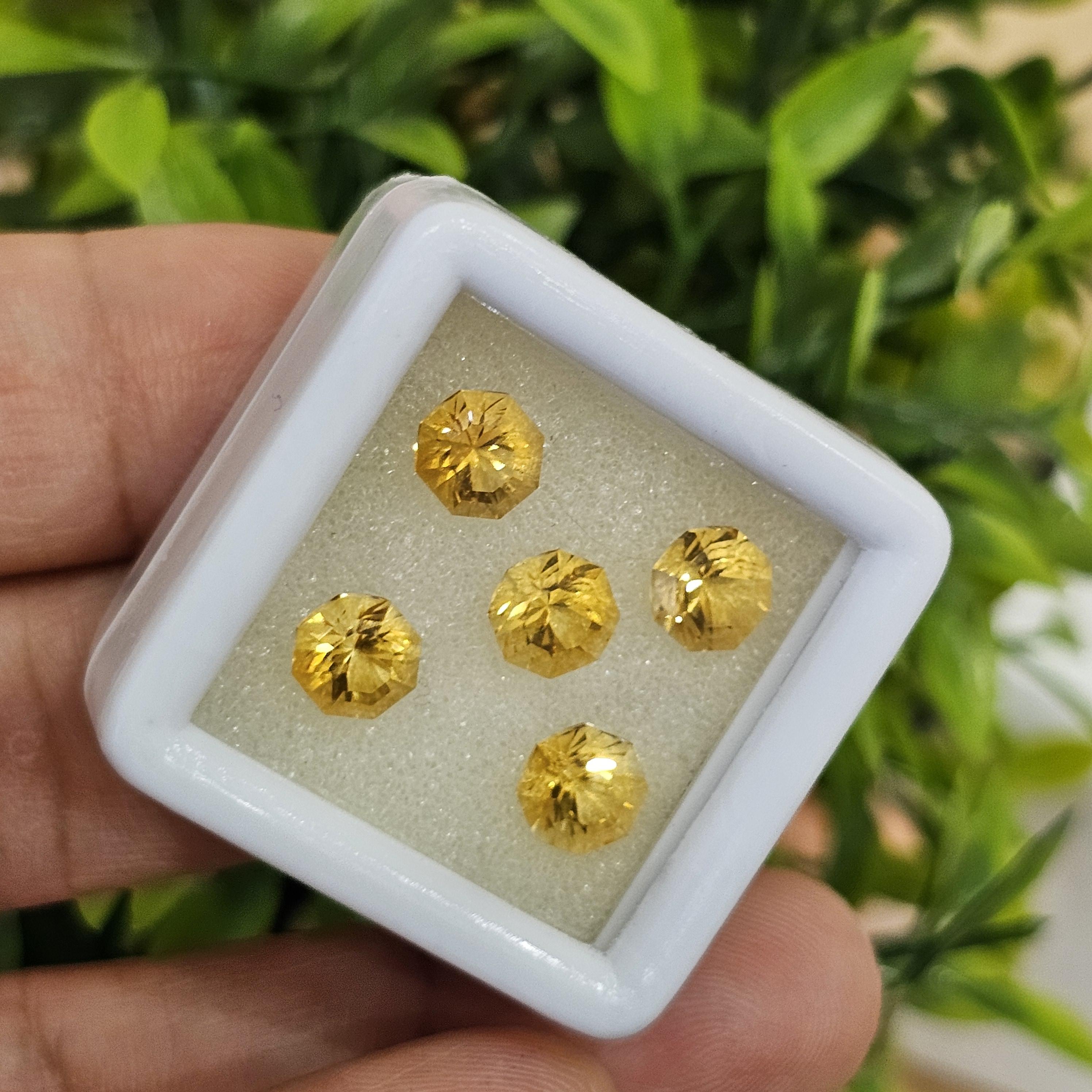 พลอย ซิทริน Citrine 4.50 กะรัต (Cts.) 5 เม็ด (Pcs.) พลอยแท้ อัญมณีมงคลประจําวันเกิด เครื่องประดับพลอย