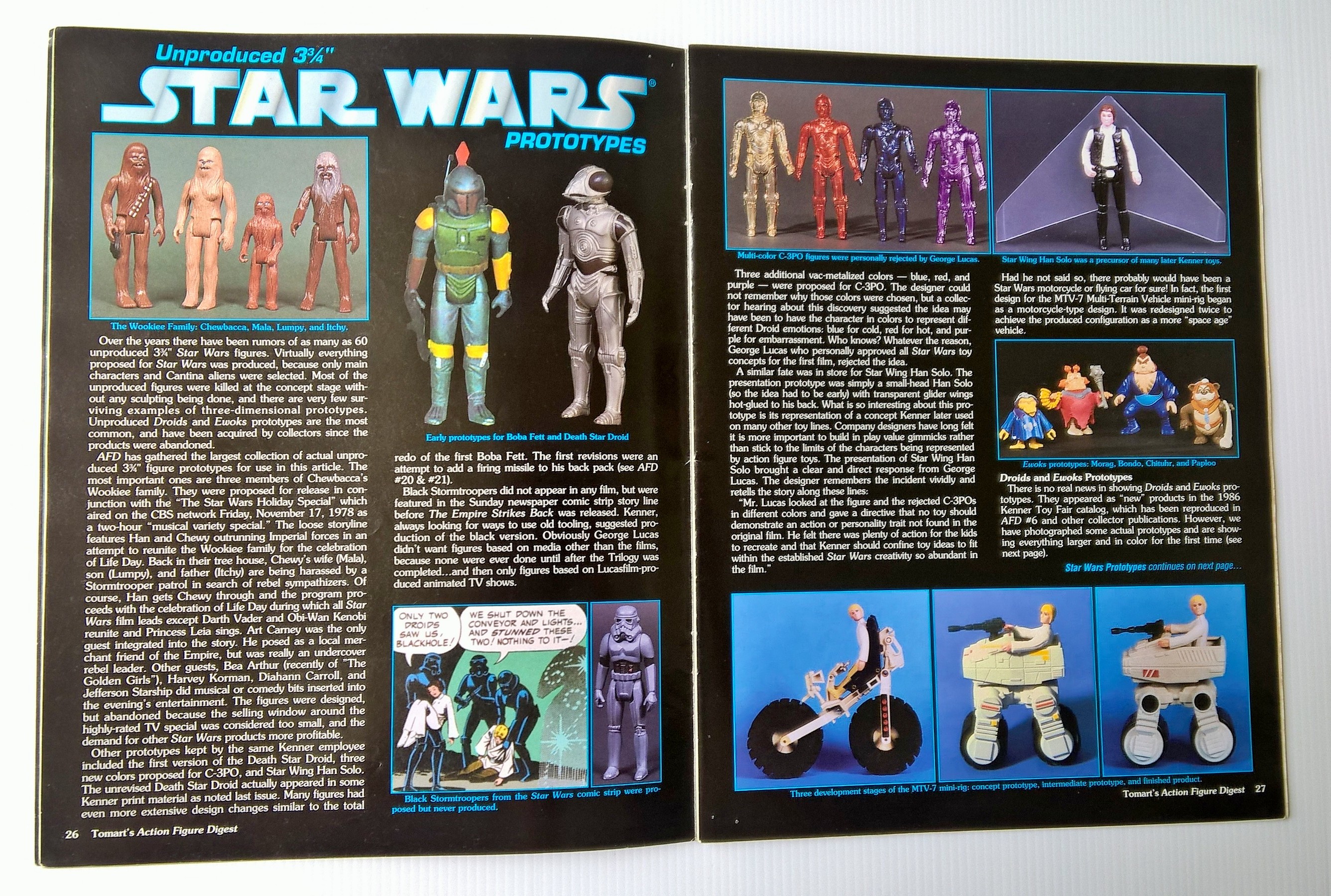 ขายนิตยสารเก่าแนวการ์ตูน ของสะสม Tomart’s ACTION FIGURE DIGEST, No. 27, December/January แกะแม็กเย็บสัน หน้าครบ ในเล่ม Unproduced STAR WARS 3 ¾” Figures Nightmare Before Christmas Update Figure of the Year Voting