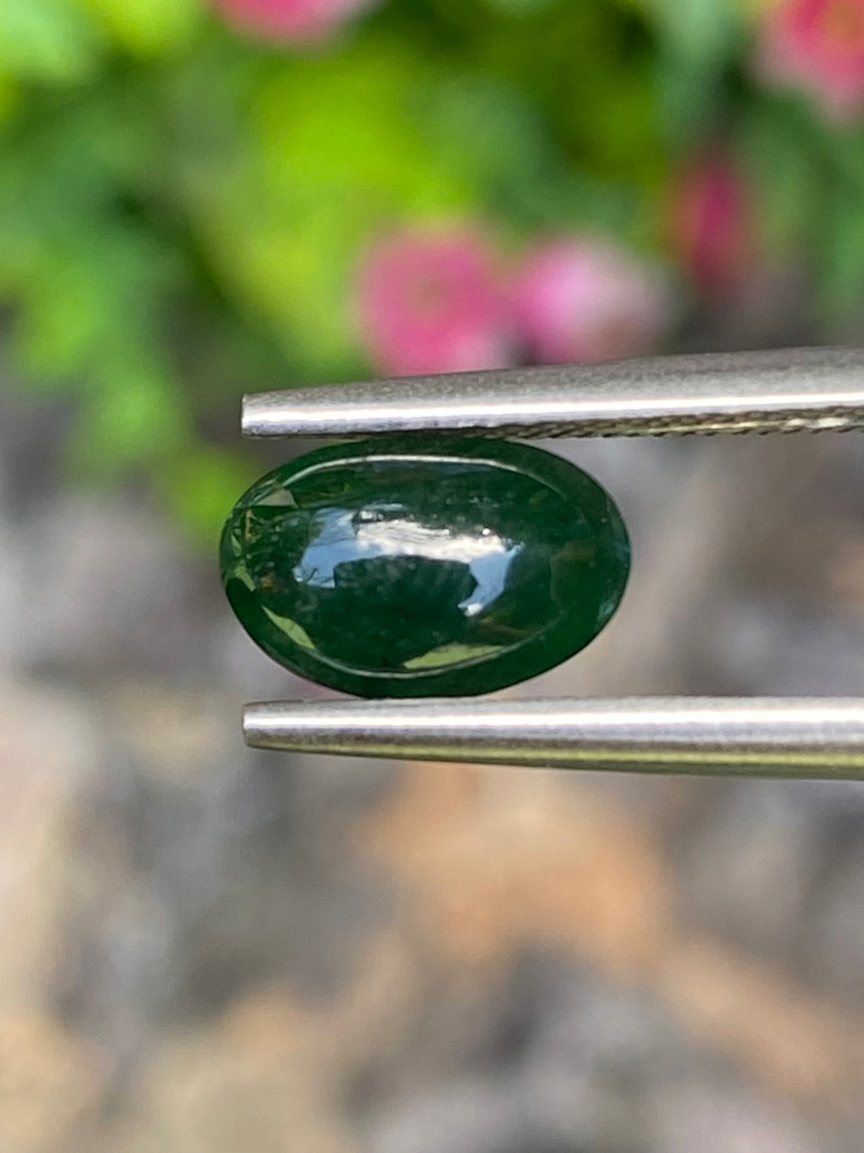 หยกพม่าเจียรนัย (Burmese jade ) 1.41 กะรัต หยกแท้ อัญมณีมงคลประจําวันเกิด เครื่องประดับหยก