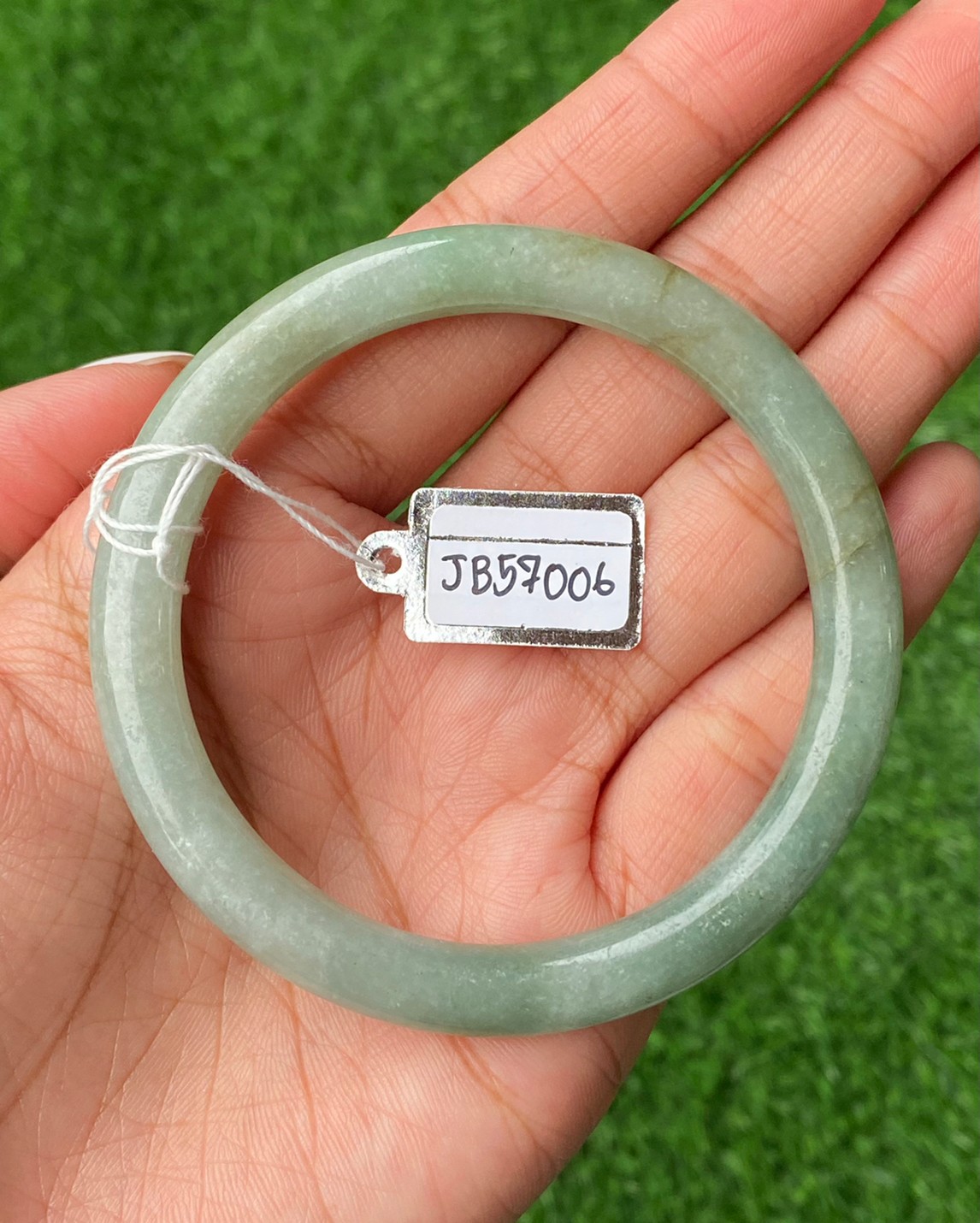 JB57006 หยก พม่า แท้ Jade กำไลหยก 57.3 มม. (Jadeite bracelet) พม่า (Myanmar)