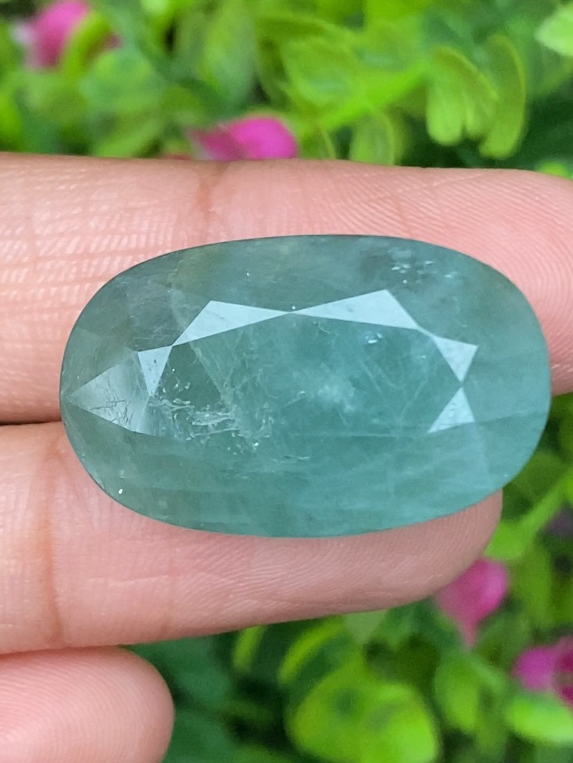 พลอย แกรนดิเดียร์ไรท์ Grandidierite 40.29 กะรัต (Cts.) พร้อมใบเซอร์ พลอยแท้ อัญมณีมงคลประจําวันเกิด เครื่องประดับพลอย