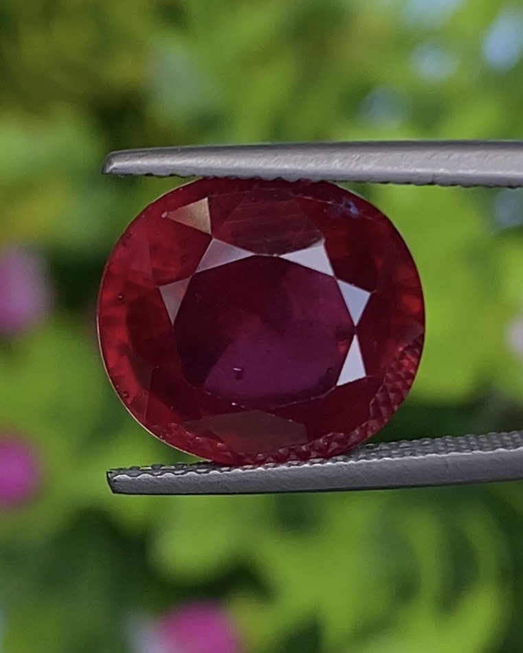 พลอย ทับทิม (Ruby Sapphire) 9.40 กะรัต (Cts.) พลอยแท้ อัญมณีมงคลประจําวันเกิด เครื่องประดับพลอย