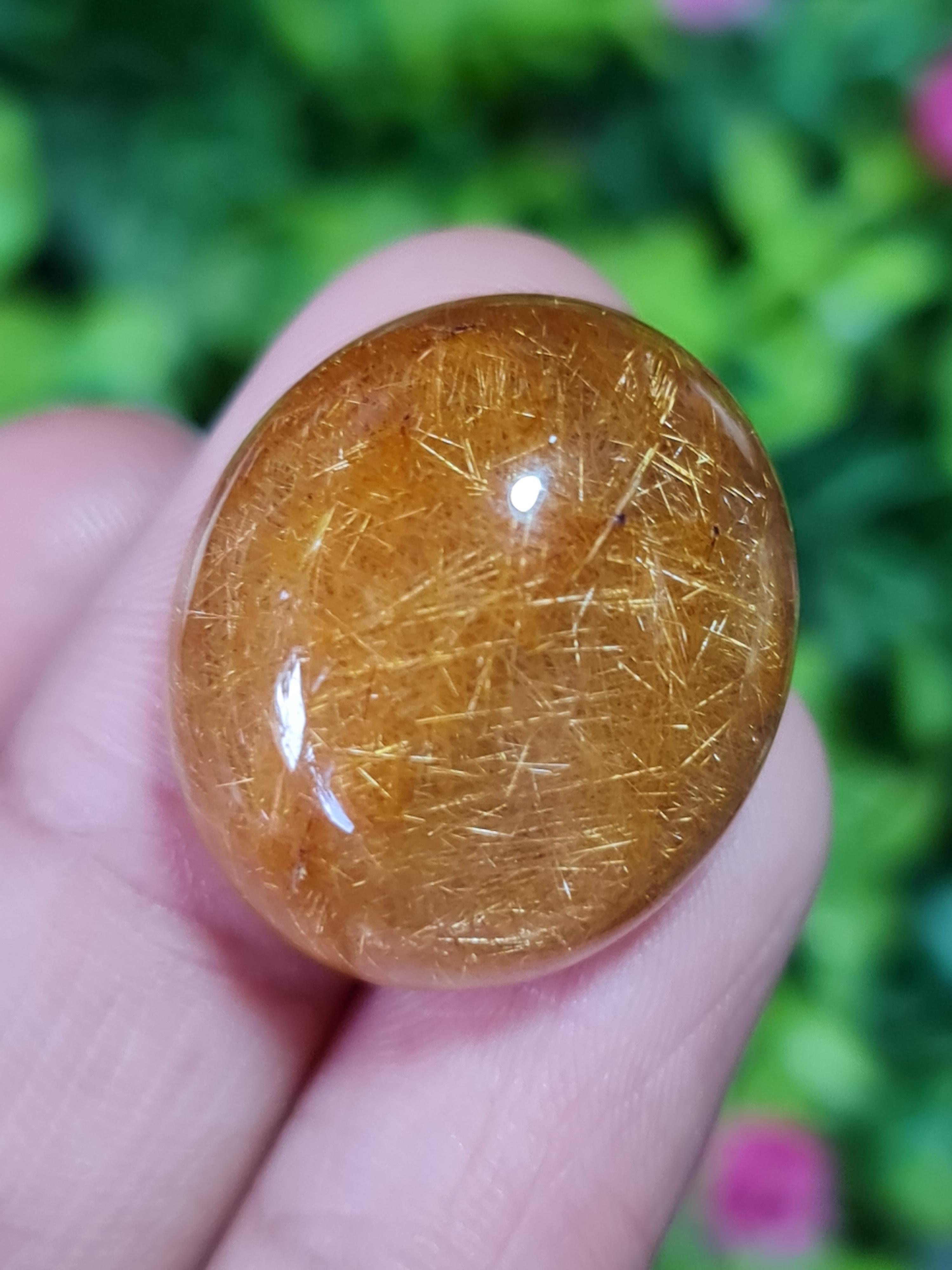 ไหมทอง ควอตซ์ Golden Rutilated Quartz 48.62 กะรัต Cts.พลอยแท้ อัญมณีมงคลประจําวันเกิด เครื่องประดับพลอย