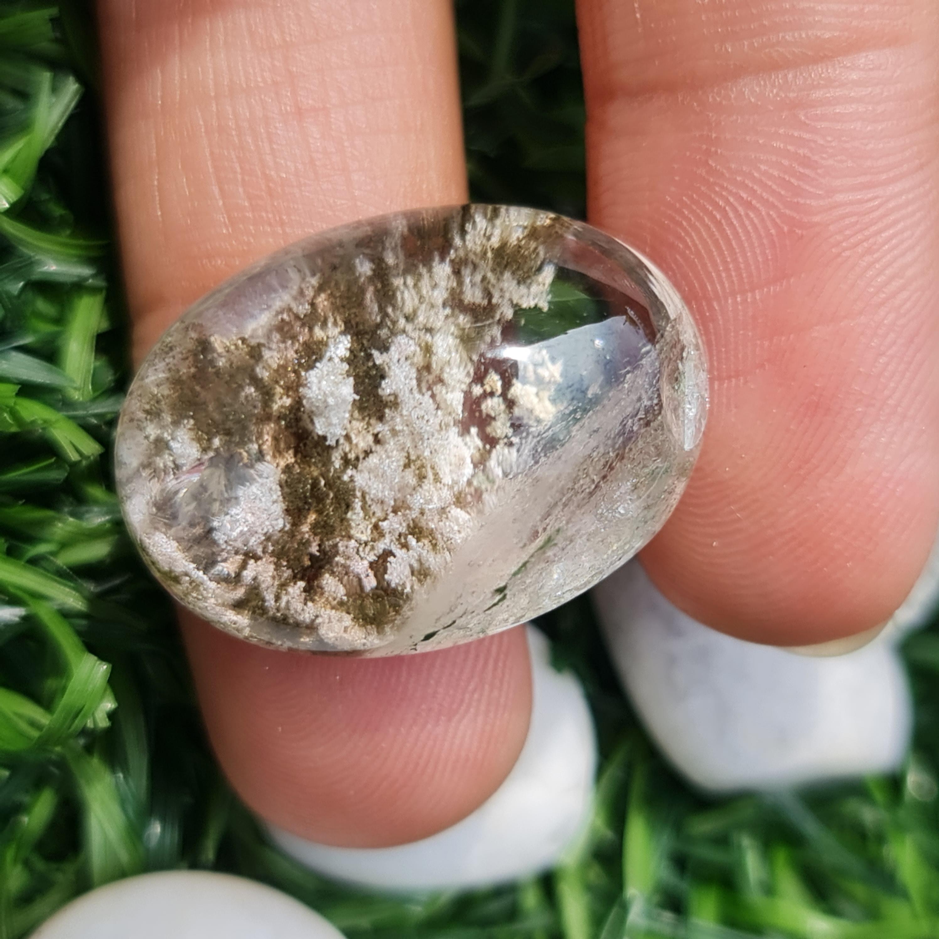 โป่งข่าม ควอตซ์ Rutilated Quartz 34.23 กะรัต Cts. พลอยแท้ อัญมณีมงคลประจําวันเกิด เครื่องประดับพลอย