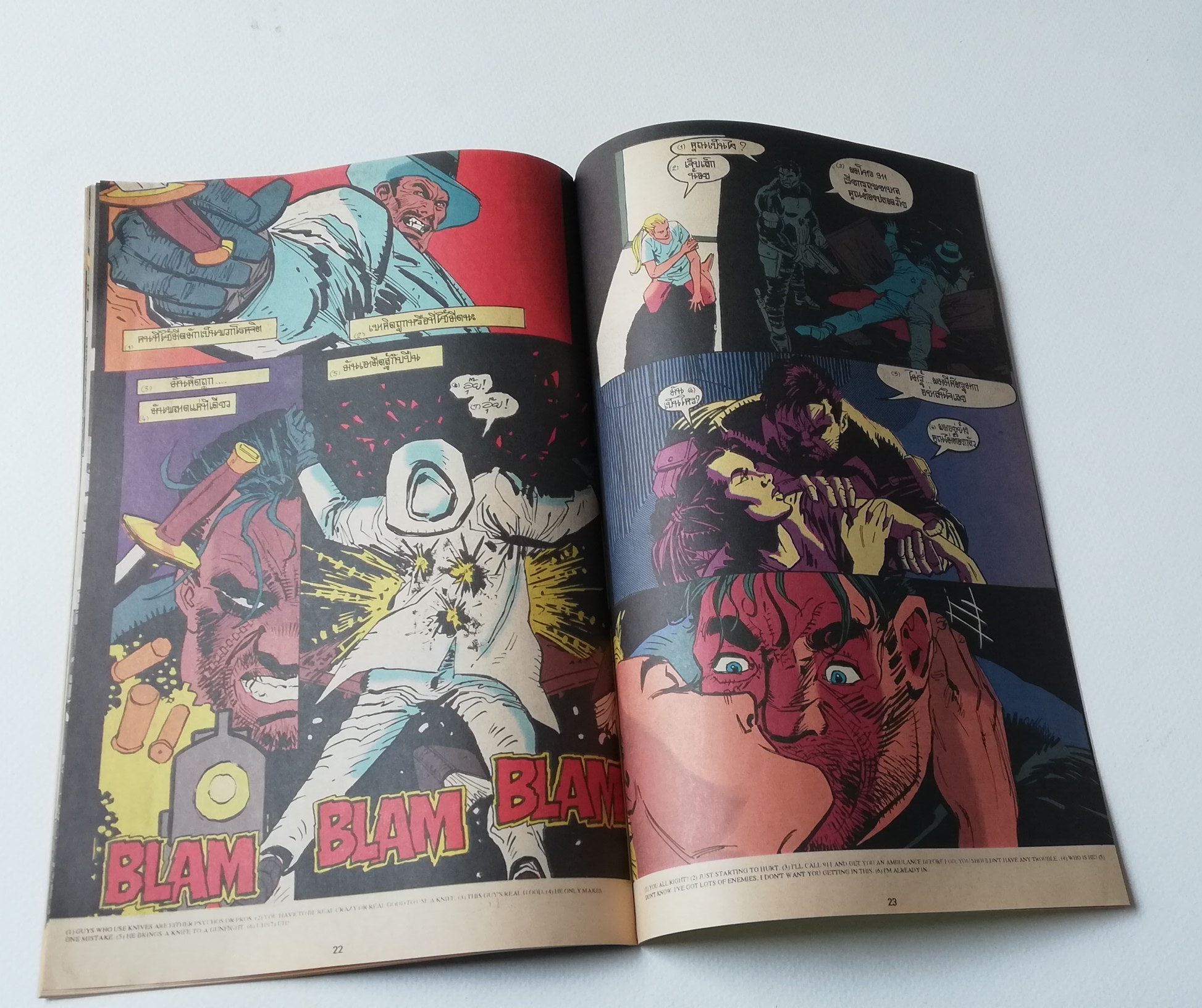 มีหลายภาพ หน้าแรกติดปก ,นิตยสารแนวการ์ตูนเก่า Marvel comics, พันนิชเชอร์ The Punnisher ฉบับที่5 THE PUNISHER WAR ZONE