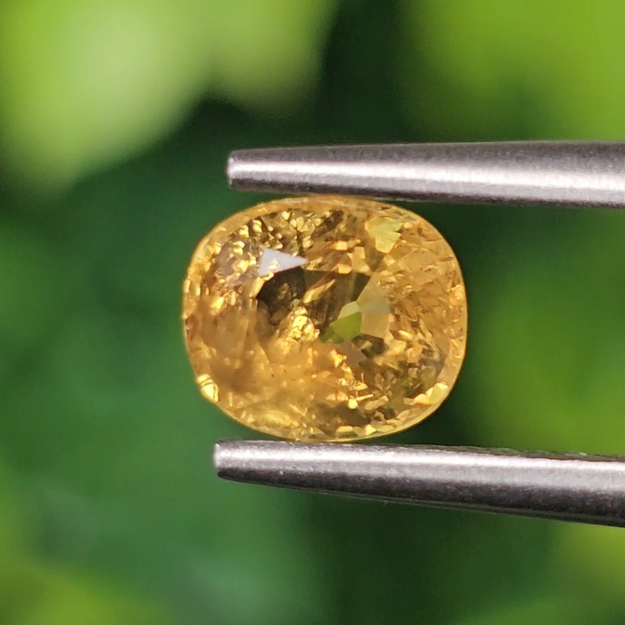 พลอย บุษราคัม yellow sapphire 0.86 กะรัต (Cts.) พลอยแท้ อัญมณีมงคลประจําวันเกิด เครื่องประดับพลอย