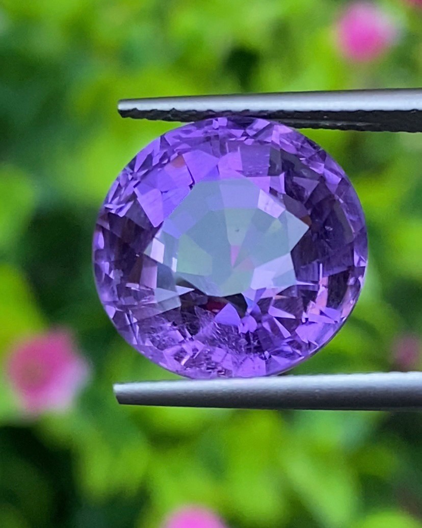 พลอย อเมทิส Amethyst 9.88 กะรัต (Cts.) พลอยแท้ อัญมณีมงคลประจําวันเกิด เครื่องประดับพลอย