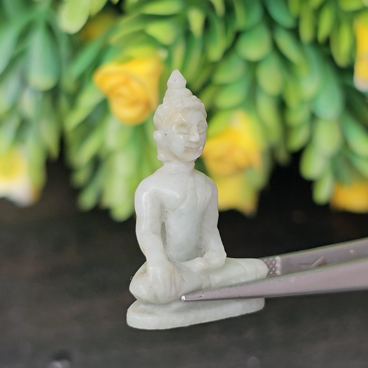 หยก แกะสลัก รูป พระ (Burmese jadeite) 16.83 กะรัต (cts.) หยก พม่า แท้