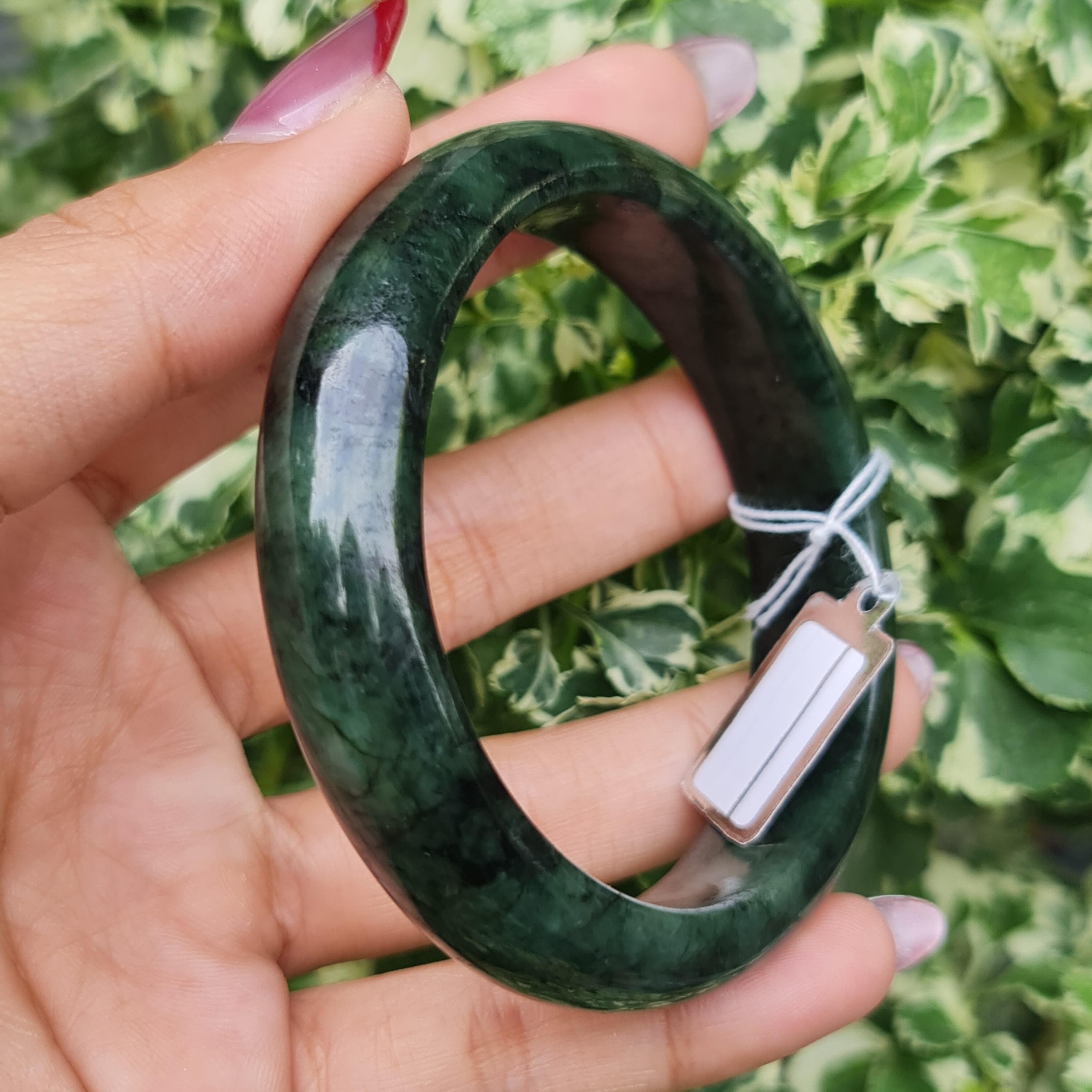 JB6804043 หยก พม่า แท้ Jade กำไลหยก 57.2 มม. (Jadeite bracelet) พม่า (Myanmar)