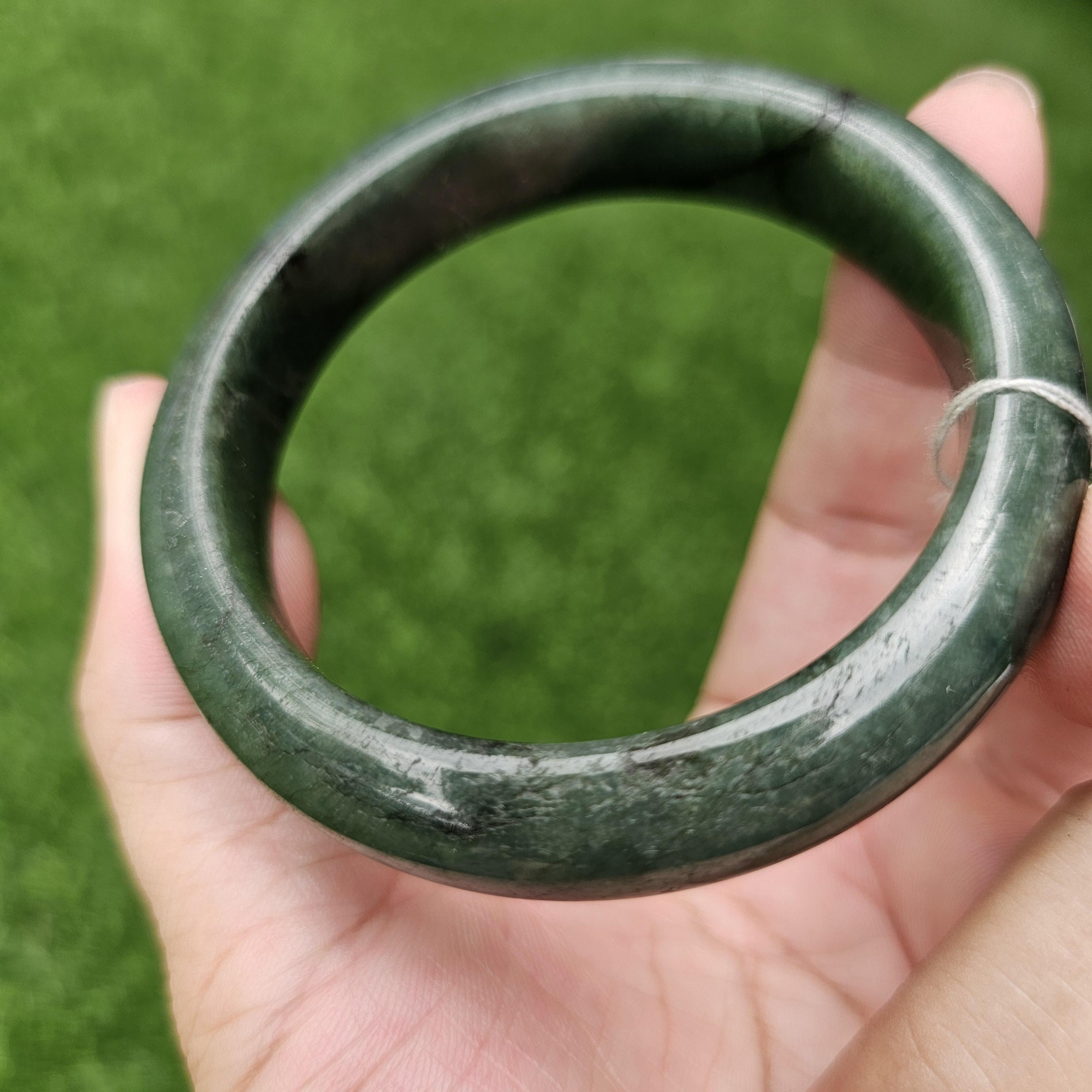 JB6804046 หยก พม่า แท้ Jade กำไลหยก 62.3 มม. (Jadeite bracelet) พม่า (Myanmar)