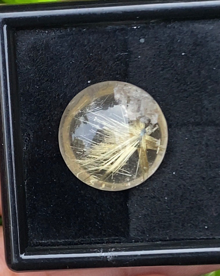 ไหมทอง สตาร์ ควอตซ์ Golden Star Rutilated Quartz 19.36 กะรัต Cts.พลอยแท้ อัญมณีมงคลประจําวันเกิด เครื่องประดับพลอย