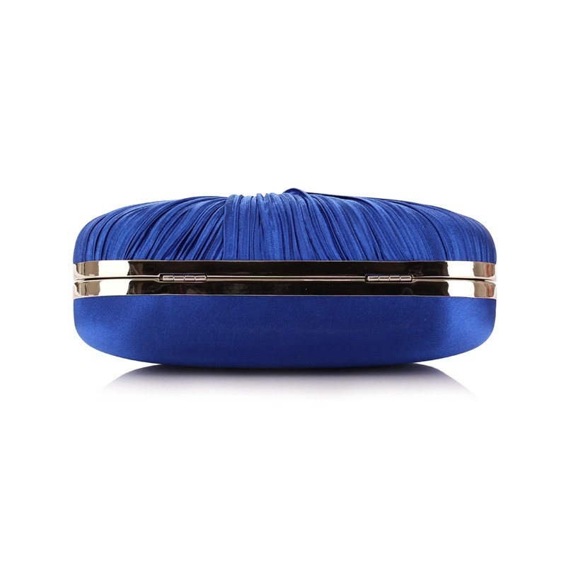 พร้อมส่ง Evening Clutch กระเป๋าออกงาน แบบอัดพลีทจับจีบผาซาติน คริสตัลสวยหรู ทรงกระทัดรัด มาพร้อมสายสะพายสั้น/ยาว