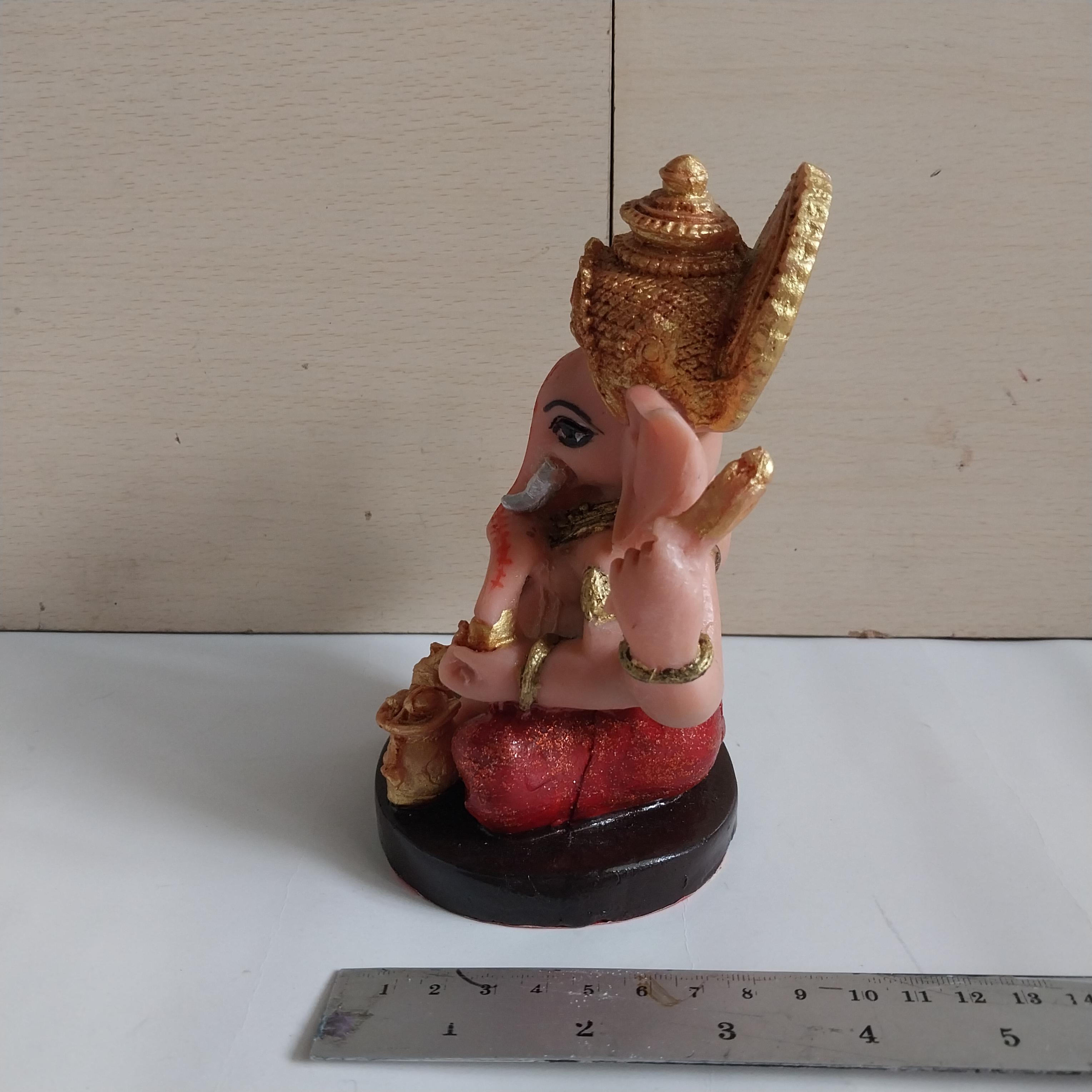 มีหลายภาพ รูปหล่อพระพิฆเนศ หน้าตักประมาณ 3 นิ้ว ตามภาพ วัสดุ เรซิ่น ทำสี