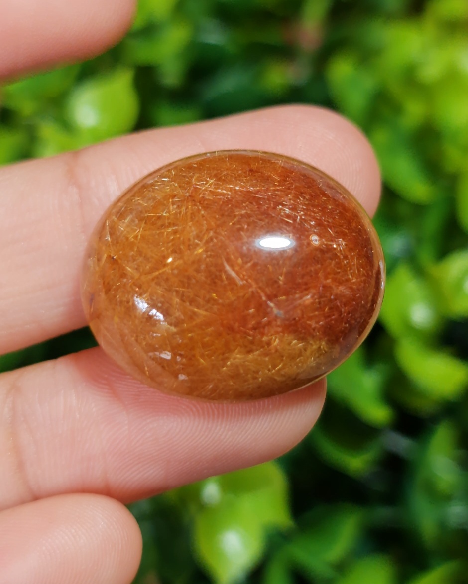 ไหมทอง ควอตซ์ Golden Rutilated Quartz 46.22 กะรัต Cts. พลอยแท้ อัญมณีมงคลประจําวันเกิด เครื่องประดับพลอย