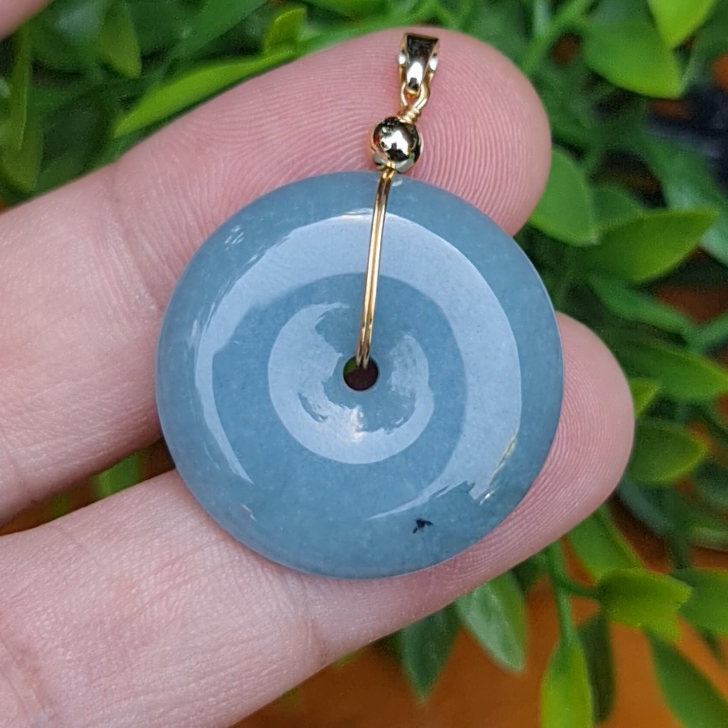 หยก จี้โดนัทหยก 45.15 Cts. (ฺBi Disc Jade) หยกแท้ อัญมณีมงคลประจําวันเกิด เครื่องประดับพลอย