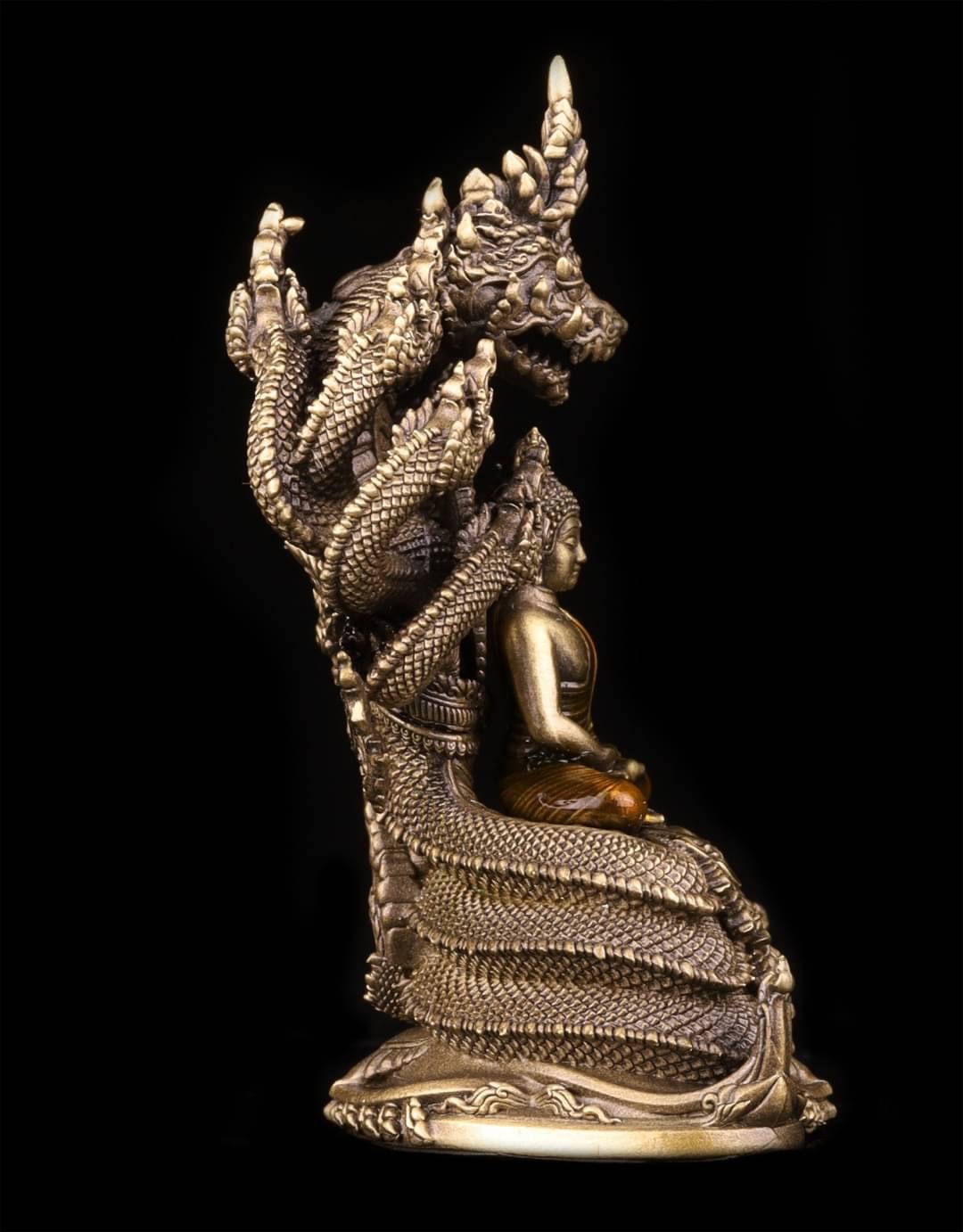 พระพุทธศรีเทวานาคราช รหัส 1.16 เนื้อสัมฤทธิ์เหลืองรมซาติน ลงยาจีวร