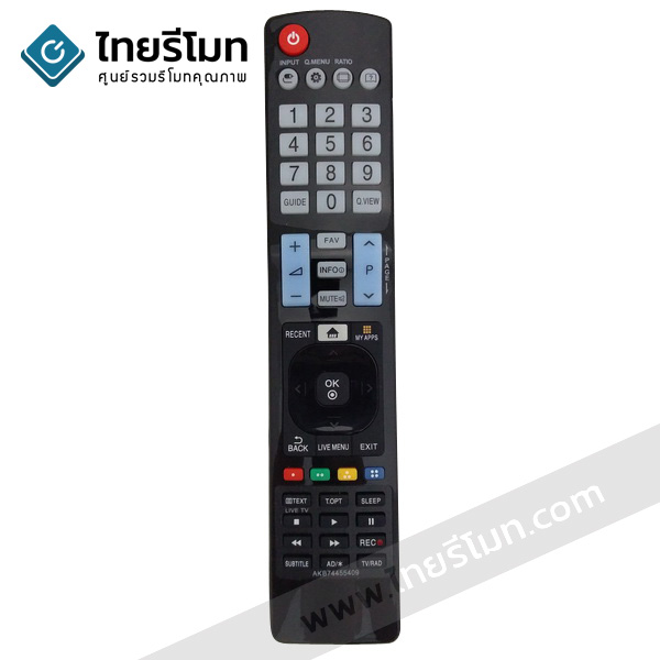 รีโมททีวี แอลจี LG รุ่นAKB74455409 (ปุ่มRECENT / ปุ่มHOME / ปุ่มMY APPS)