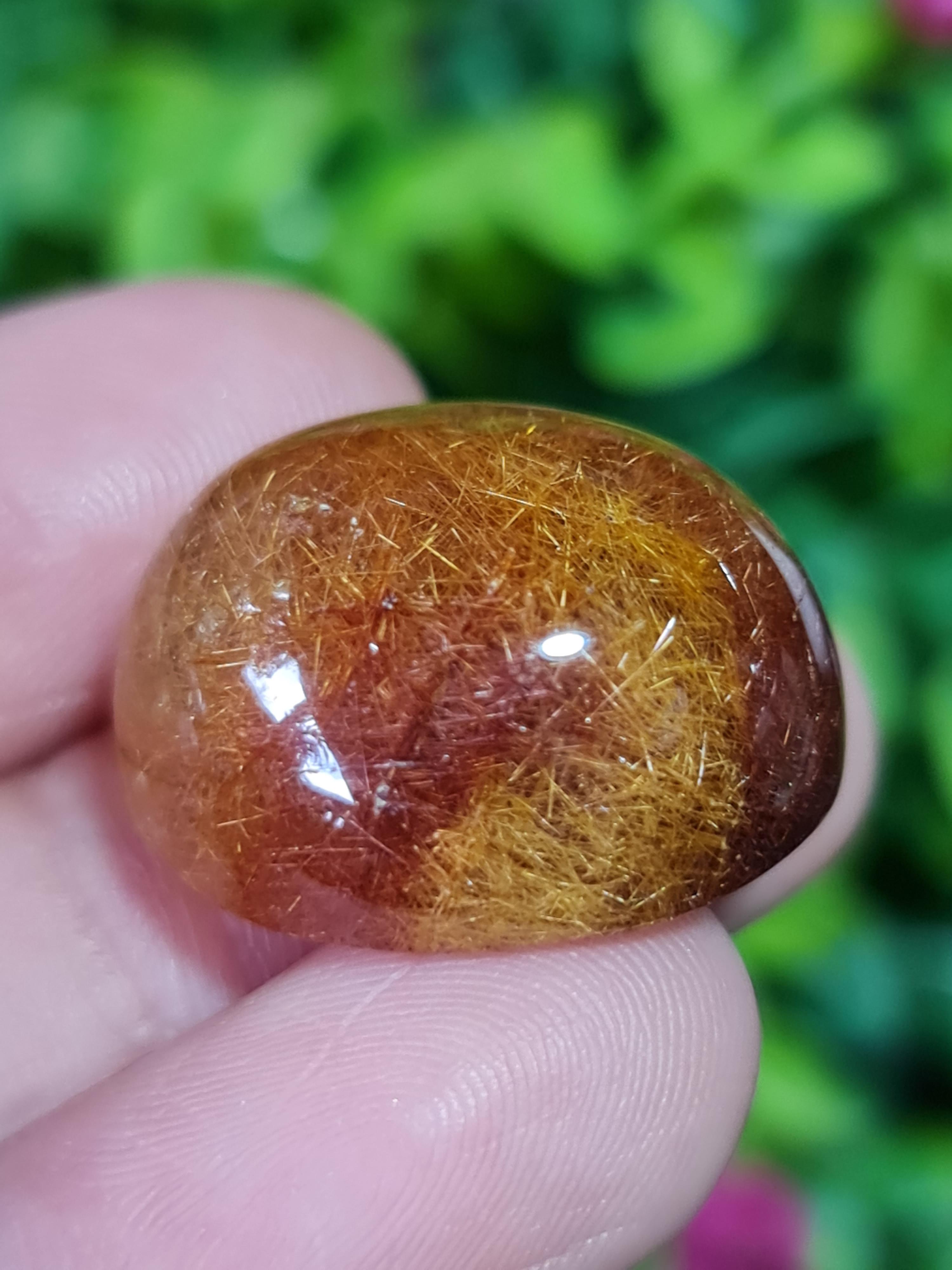 ไหมทอง ควอตซ์ Golden Rutilated Quartz 36.45 กะรัต Cts.พลอยแท้ อัญมณีมงคลประจําวันเกิด เครื่องประดับพลอย