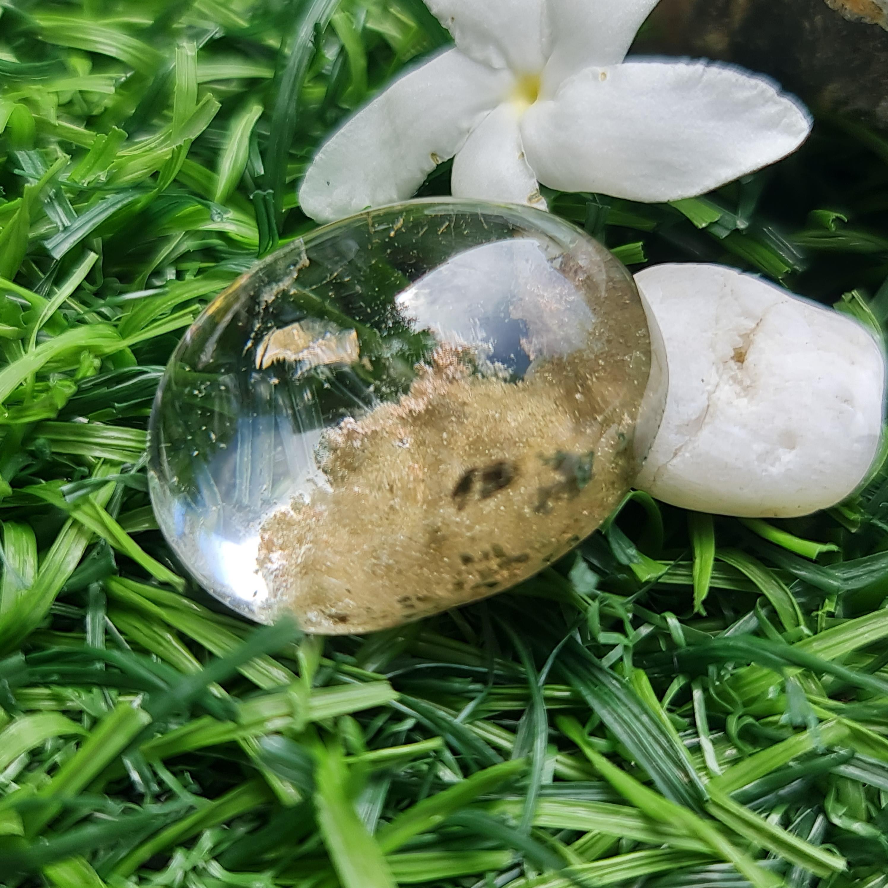 โป่งข่าม ควอตซ์ Rutilated Quartz 35.03 กะรัต Cts. พลอยแท้ อัญมณีมงคลประจําวันเกิด เครื่องประดับพลอย
