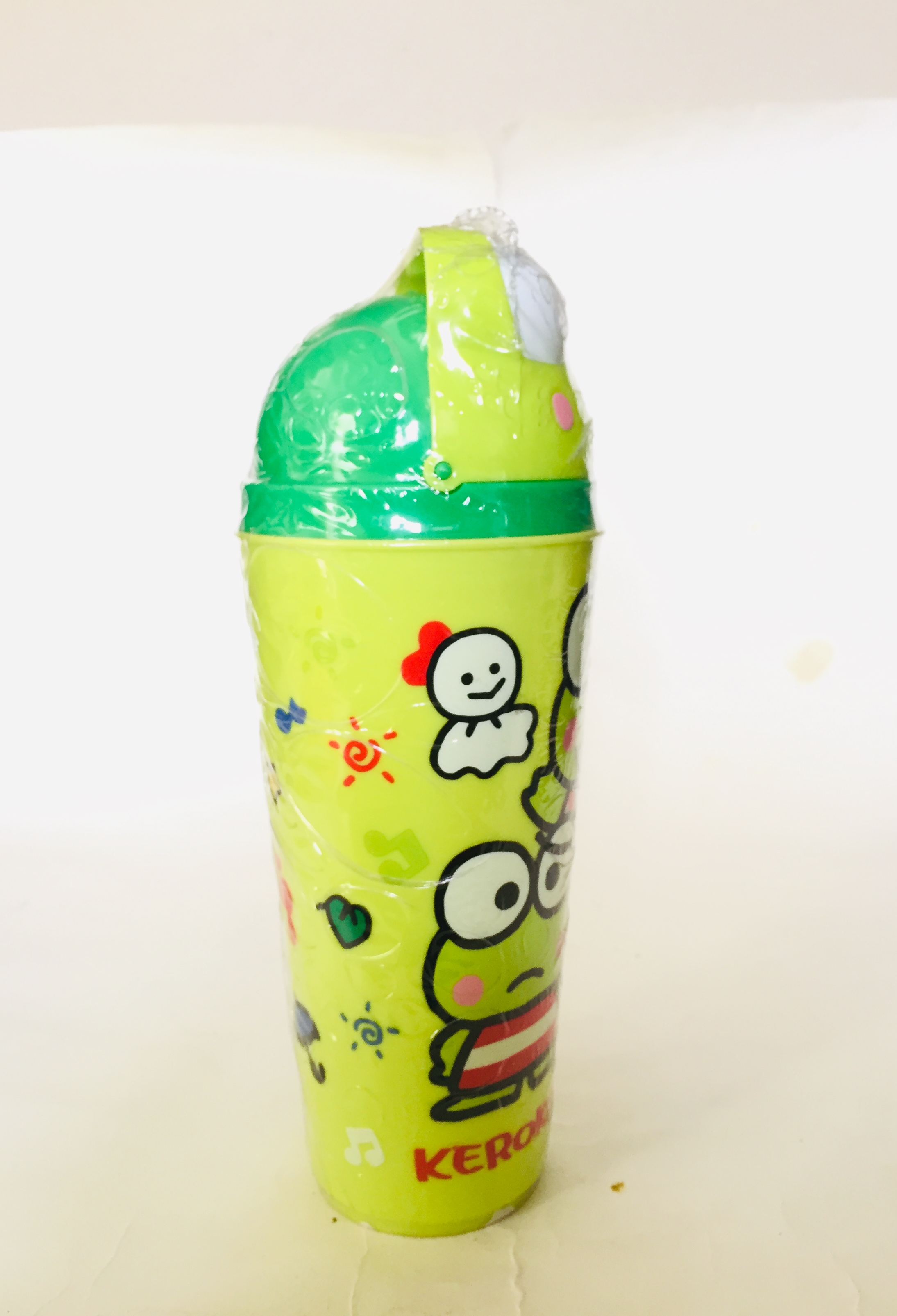 มีหลายภาพ,แก้วน้ำ ลาย กบเคโระ ของแท้ ซานริโอ้ **ซีลห่อมีรอยชำรุดตามภาพ