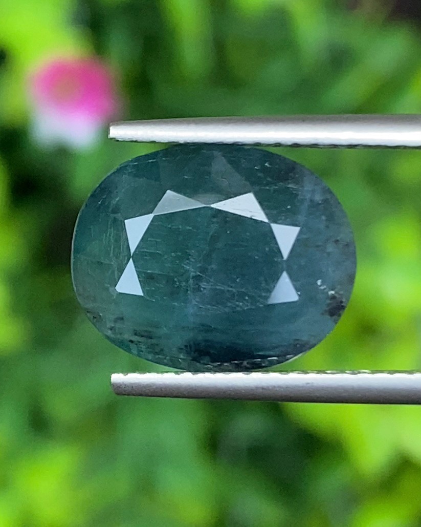 พลอย แกรนดิเดียร์ไรท์ Grandidierite 6.72 กะรัต (Cts.) พร้อมใบเซอร์ พลอยแท้ อัญมณีมงคลประจําวันเกิด เครื่องประดับพลอย
