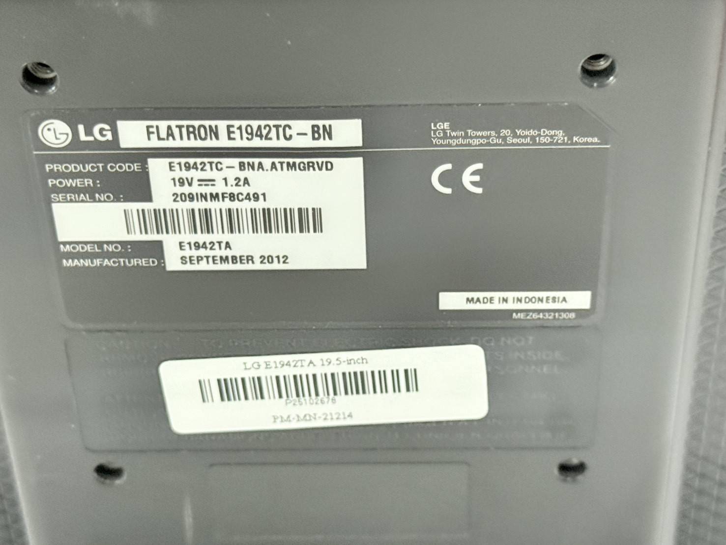 Monitor LG E1942TA 19.5-inch