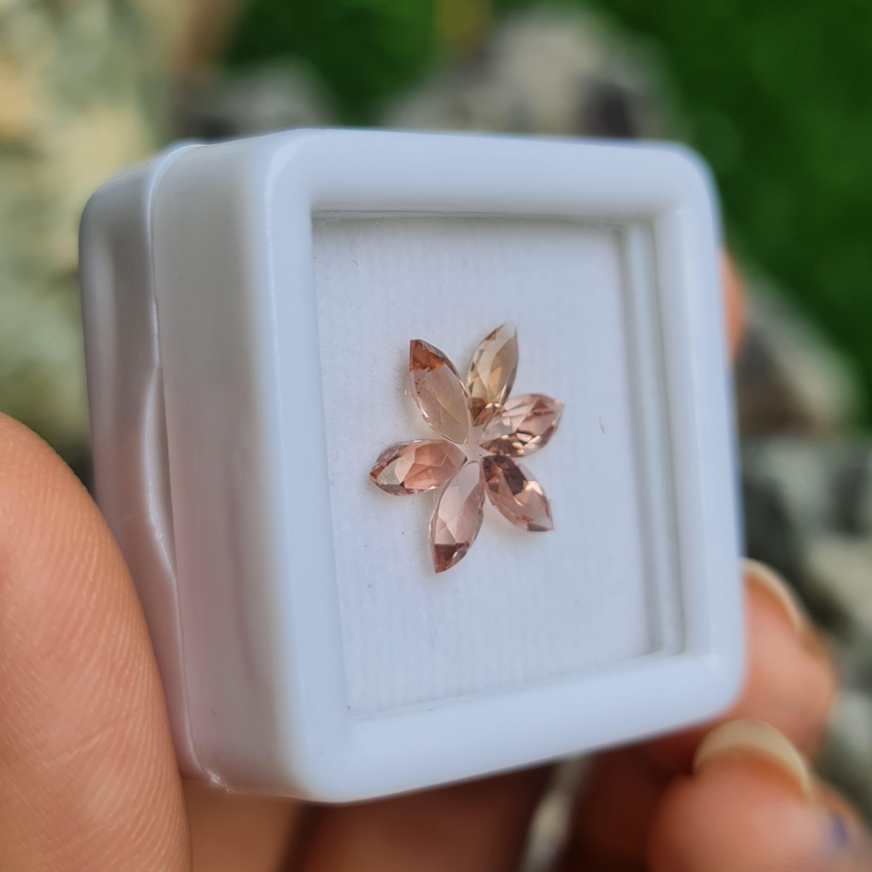 พลอย ชมพู พิ้งค์ ทัวร์มารีน (Pink Tourmaline) 1.46 กะรัต (Cts.) 6 เม็ด อัญมณีมงคลประจําวันเกิด เครื่องประดับพลอย