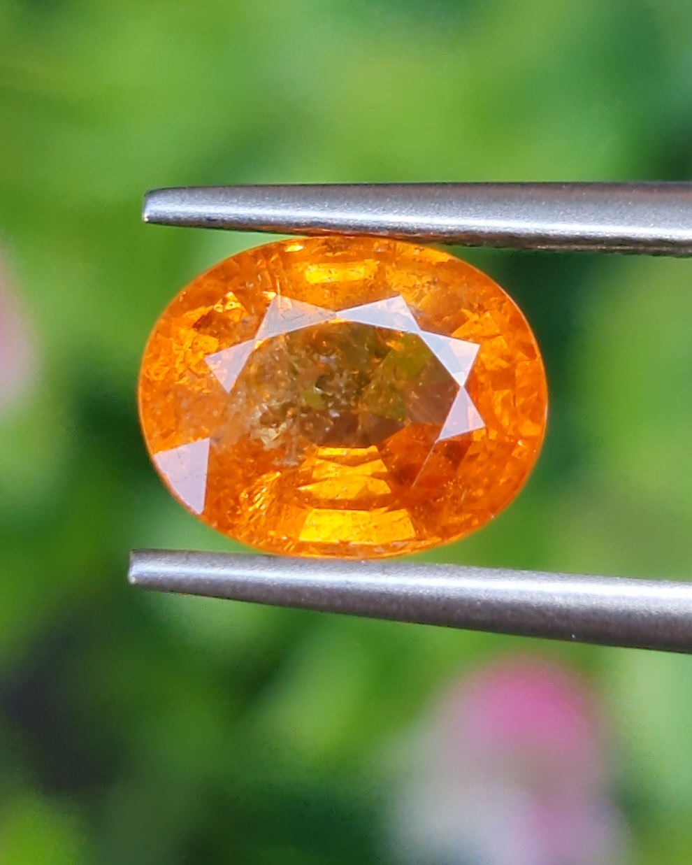 พลอย สเปสซาร์ไทต์ Spessartite Garnet 2.47 กะรัต Cts. พลอยแท้ อัญมณีมงคลประจําวันเกิด เครื่องประดับพลอย