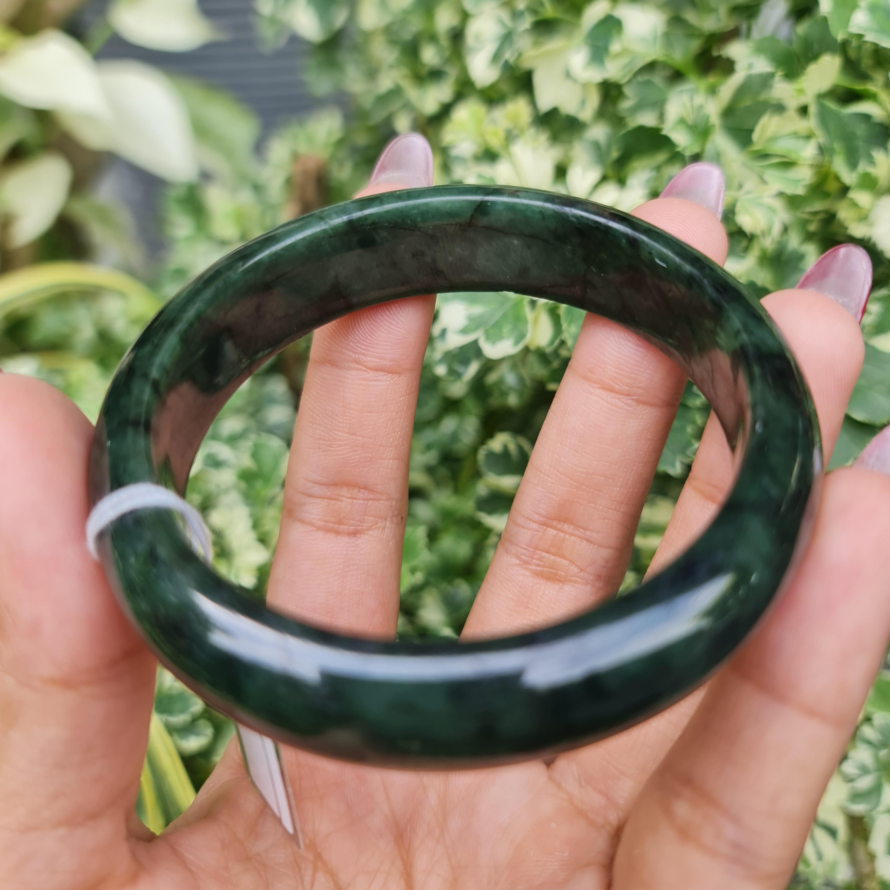 JB6804043 หยก พม่า แท้ Jade กำไลหยก 57.2 มม. (Jadeite bracelet) พม่า (Myanmar)