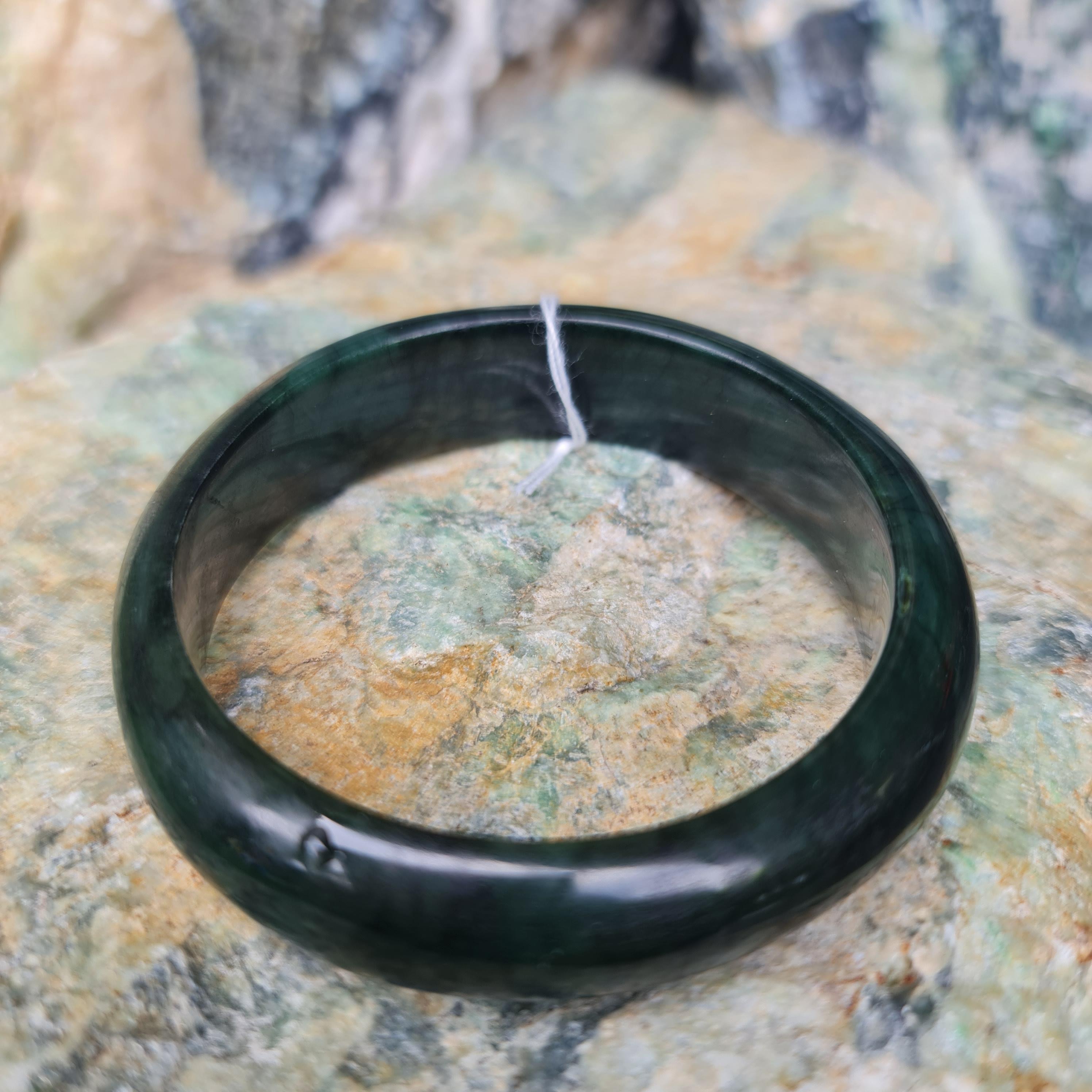 JB6804072 หยก พม่า แท้ Jade กำไลหยก 57.4 มม. (Jadeite bracelet) พม่า (Myanmar)