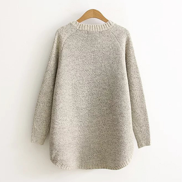 เสื้อไหมพรมกึ่งวูลผ้าหนานุ่ม แต่งลายนกฮูกแบบนูนน่ารัก (11705LM)