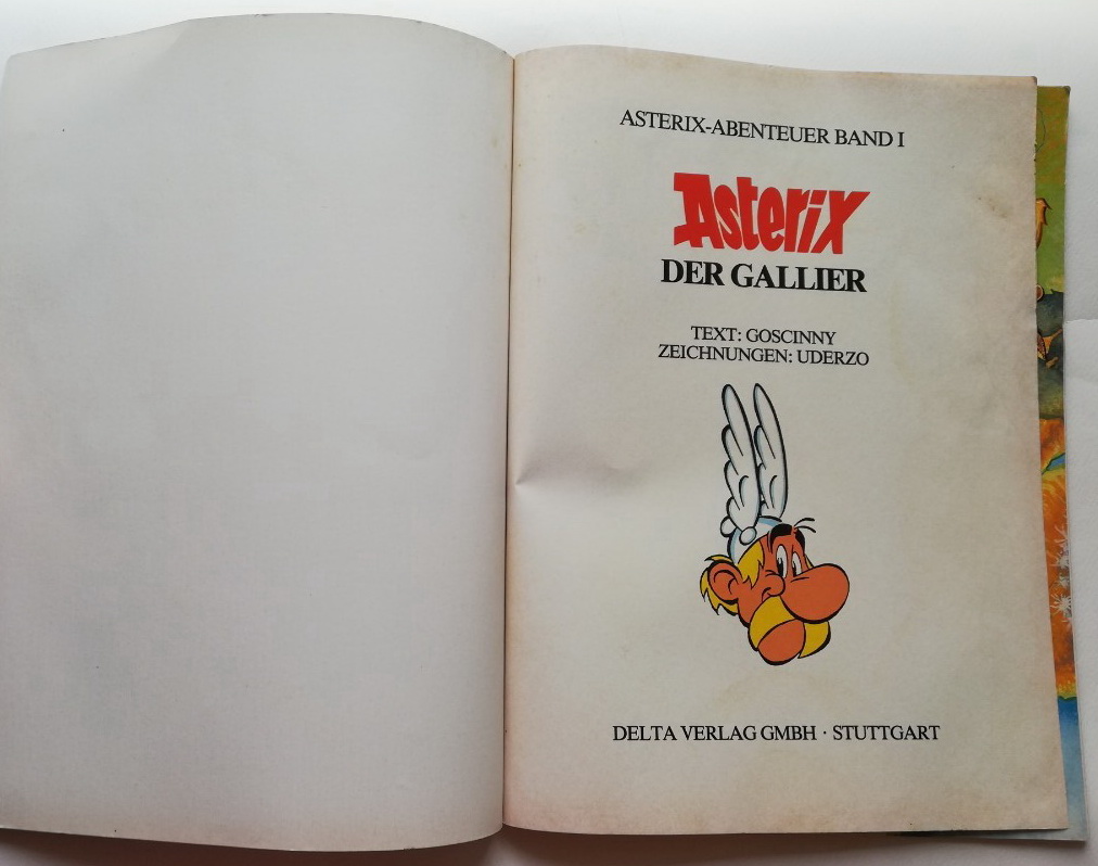 นิตยสารการ์ตูนภาษาเยอรมัน **สภาพเก่าเก็บ มีตำหนิบ้างตามภาพ ,GROSSERpräsentiert: ASTERIX-BAND I, Asterix Der Gallier