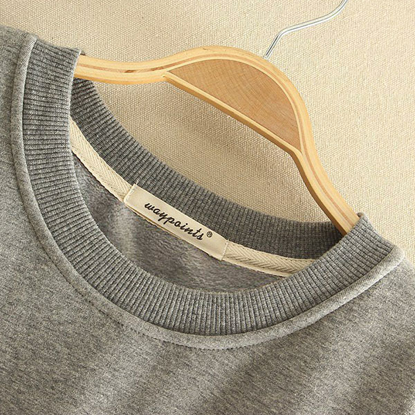 เสื้อสเวตเตอร์กันหนาวปักลายวินเทจ ซับกำมะหยี่เต็มตัว (11760LM)