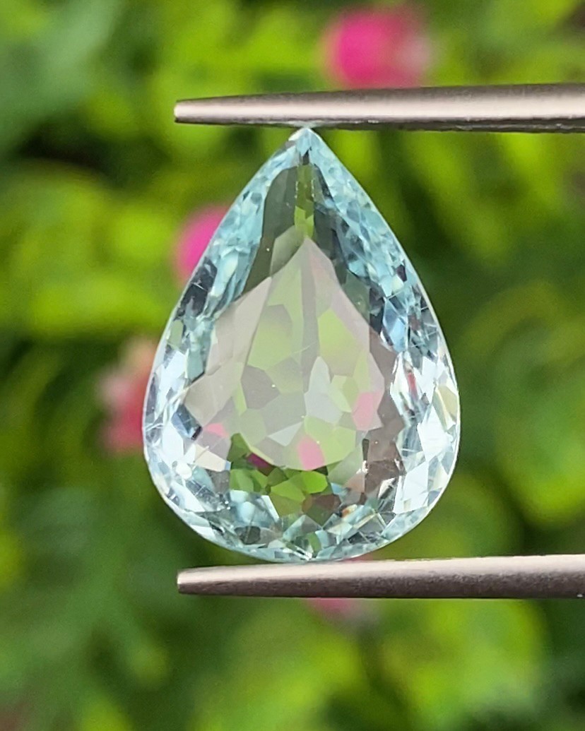 พลอย อความารีน Aquamarine 5.54 กะรัต (Cts.) พลอยแท้ อัญมณีมงคลประจําวันเกิด เครื่องประดับพลอย