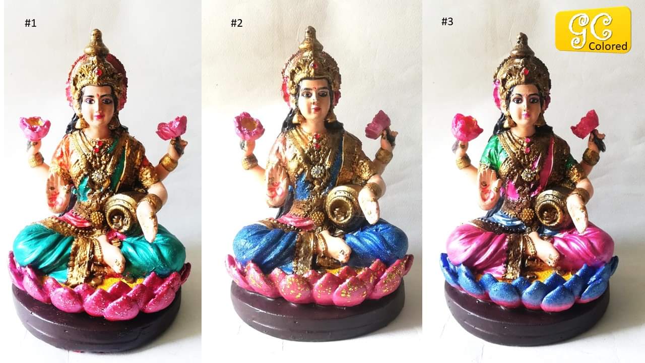 รูปหล่อบูชา กรุณาเลือกสี, พระแม่ลักษมี ชายาแห่งพระนารายณ์ หรือ พระวิษณุ พระองค์ทรงเป็นเทวีแห่งความมั่งคั่ง โชคลาภ