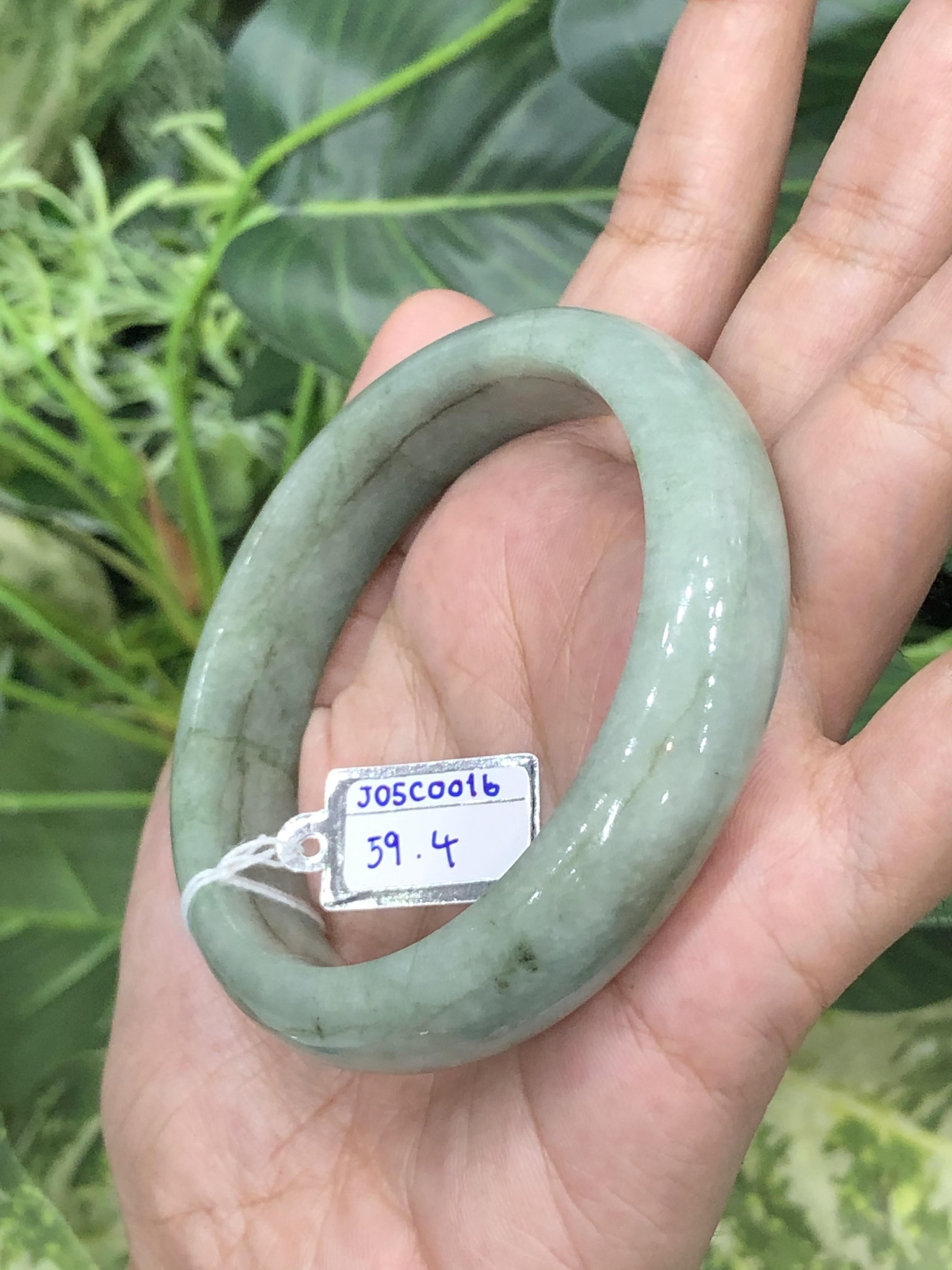 J05C0016 หยก พม่า แท้ Jade กำไลหยก 59.4 มม (Jade bracelet) พม่า (Myanmar)