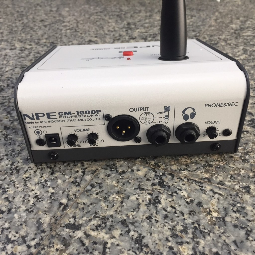 NPE CM-1000P ไมค์ประกาศ Chime Microphone ไมค์ประกาศแบบตั้งโต๊ะ มีปุ่มเสียงพูด/ระฆัง (Chim tone)